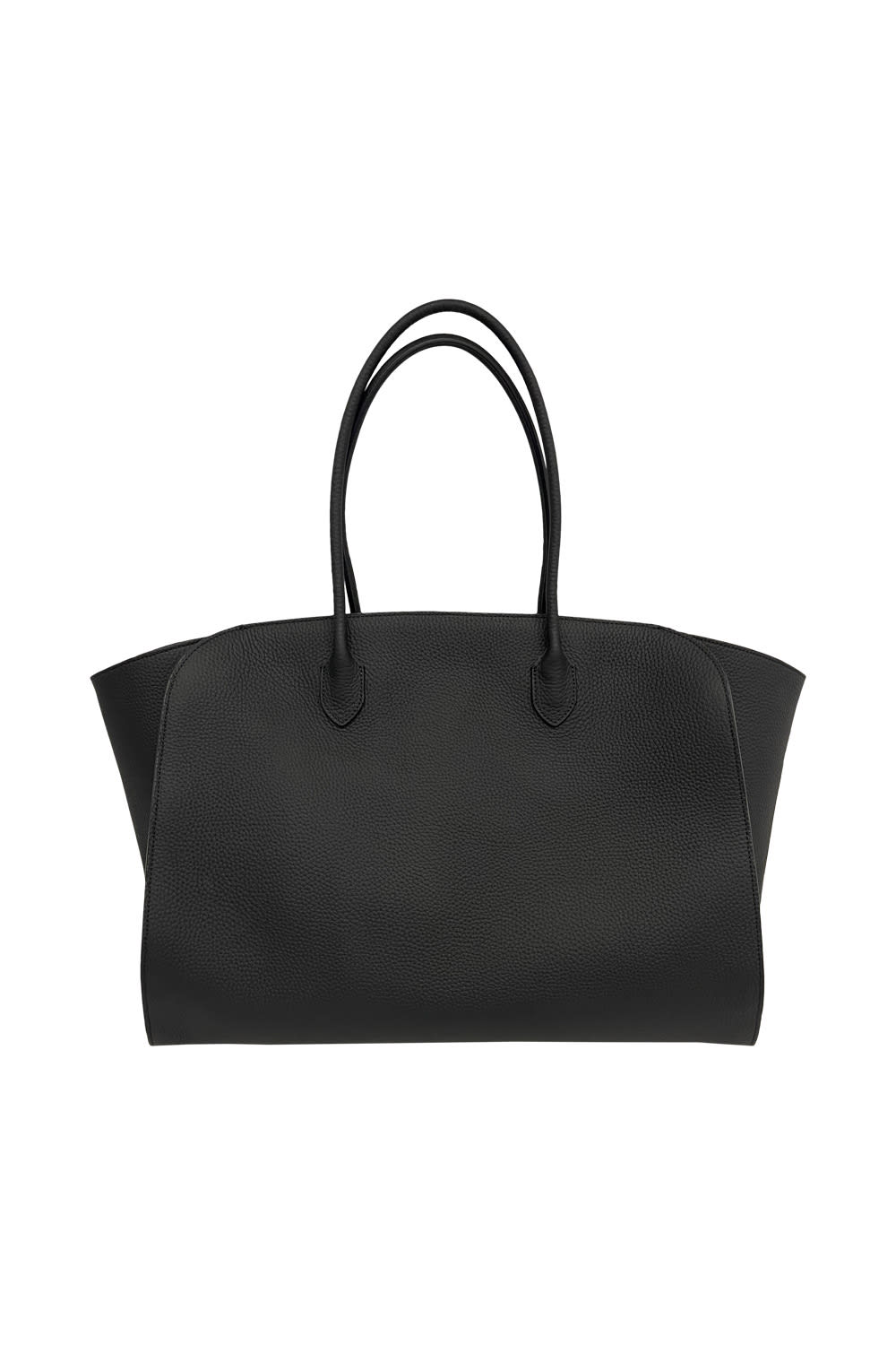 The Row Marlo Grained Leather Tote Bag In Black