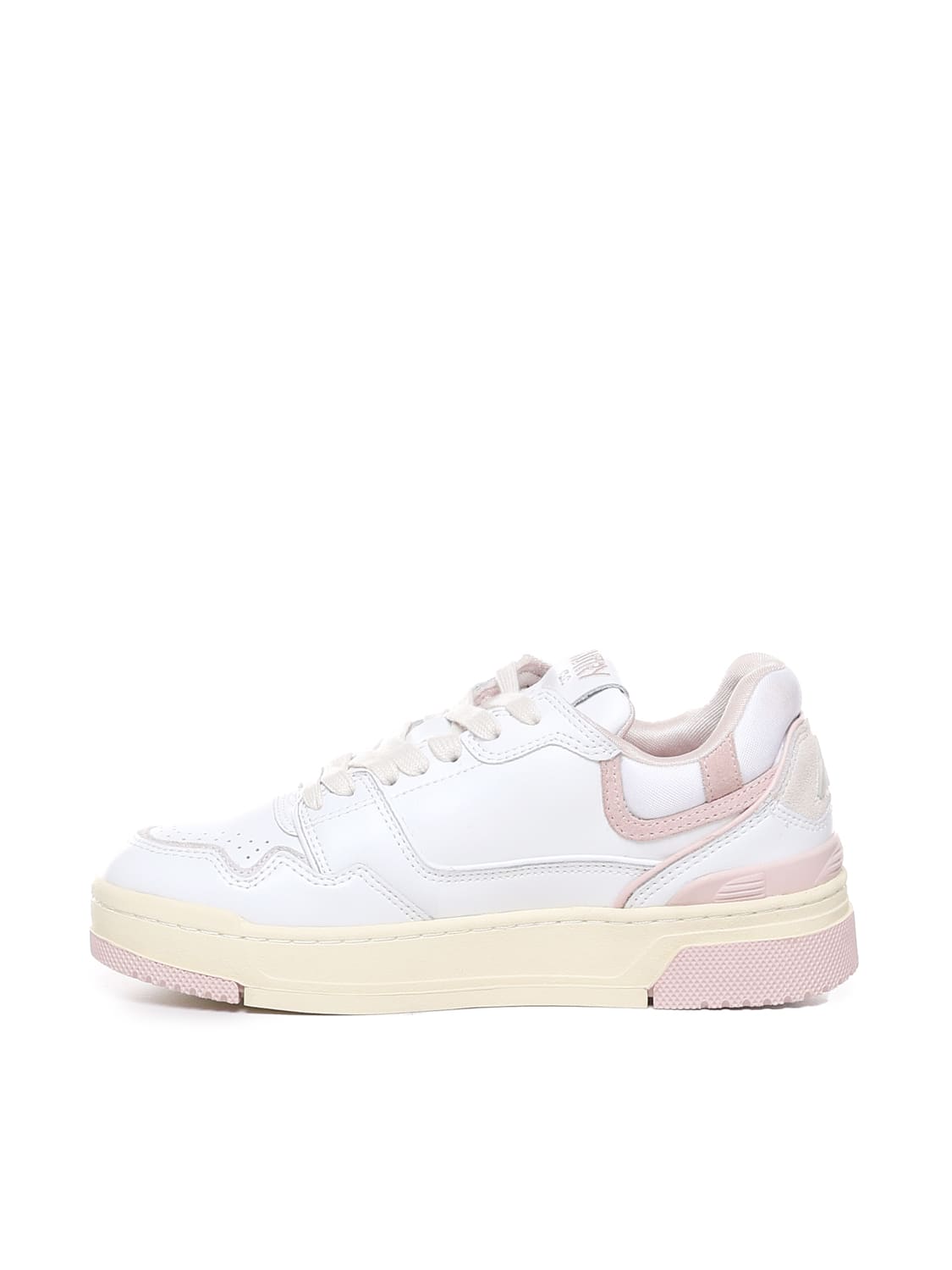 Shop Autry Leather Clc Sneakers In White, Pink