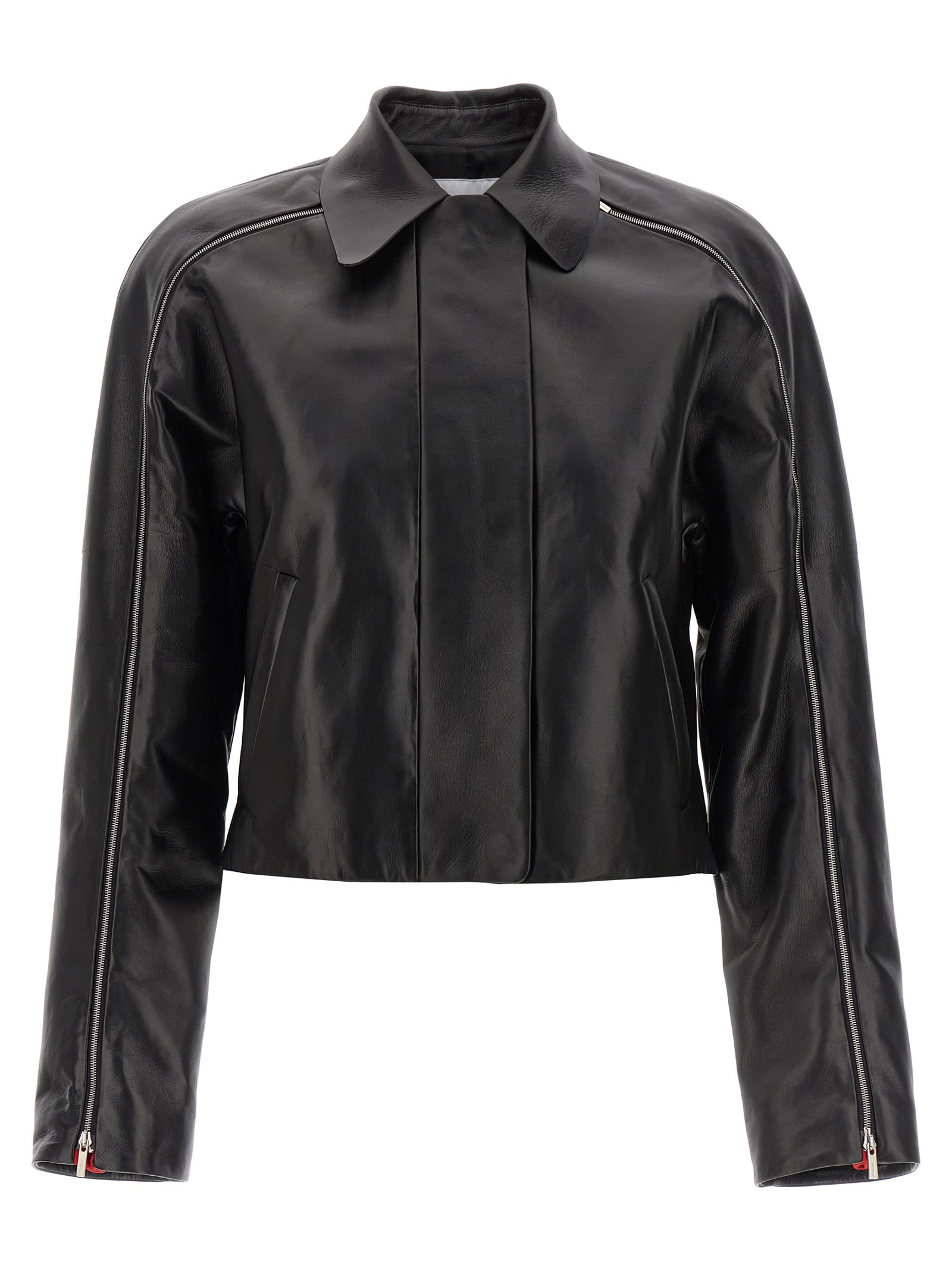 Shop Ferragamo Leather Blouson In Black