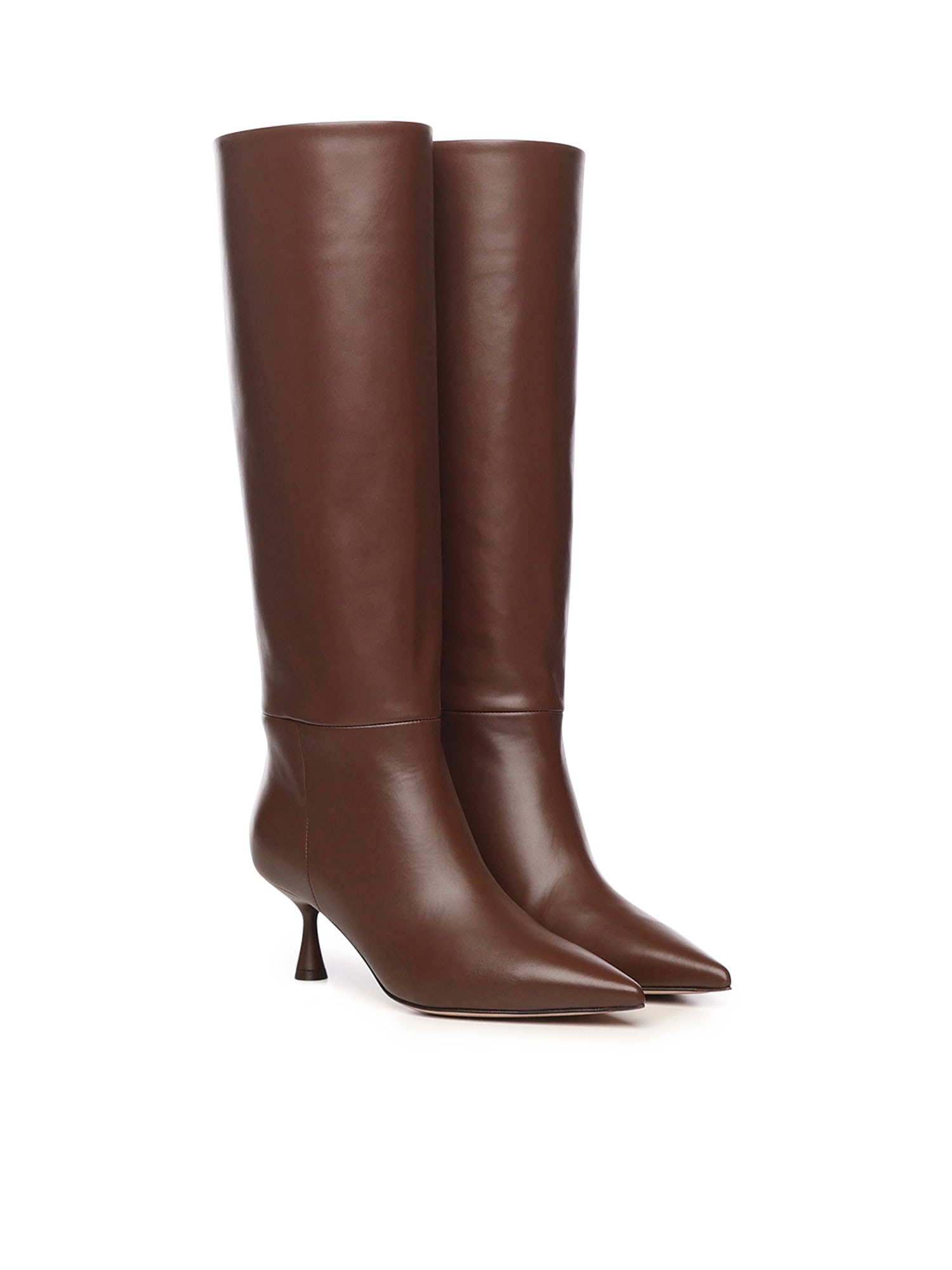 Gianvito Rossi Joyce Leather Boots In Brown