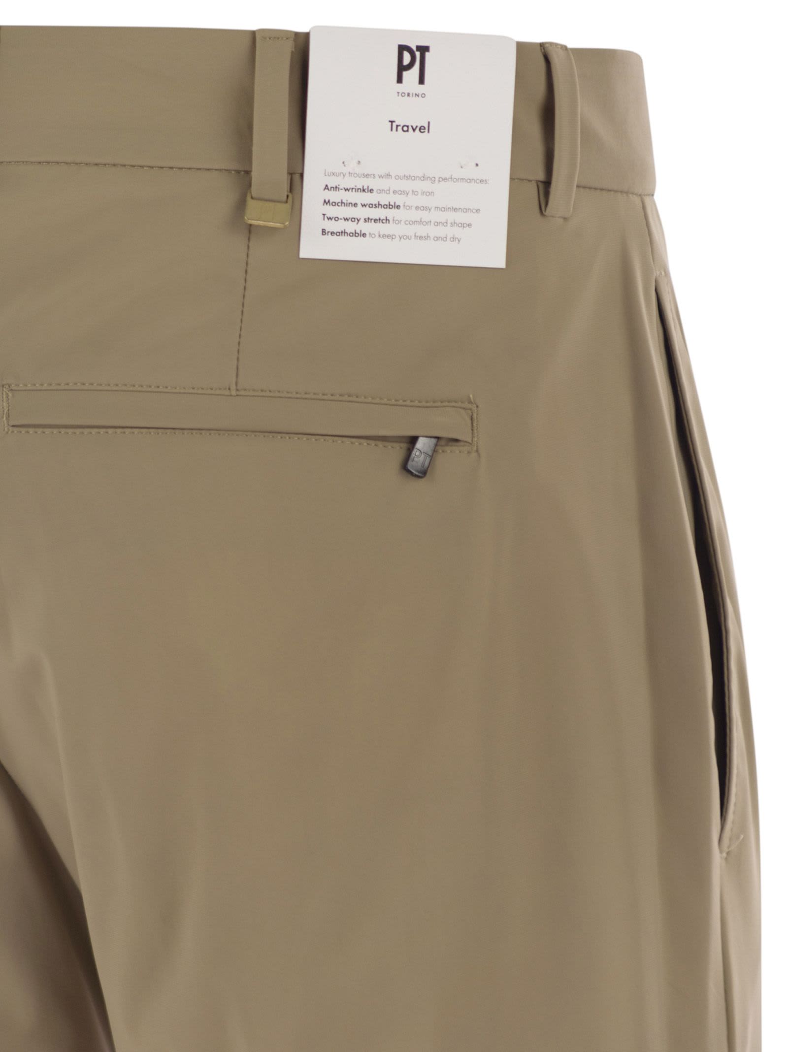 Pt Torino Epsilon Trousers In Technical Fabric In Rope