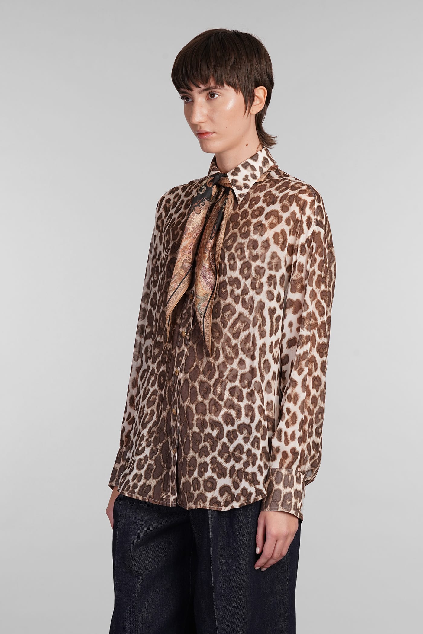 Shop Zimmermann Shirt In Animalier Viscose