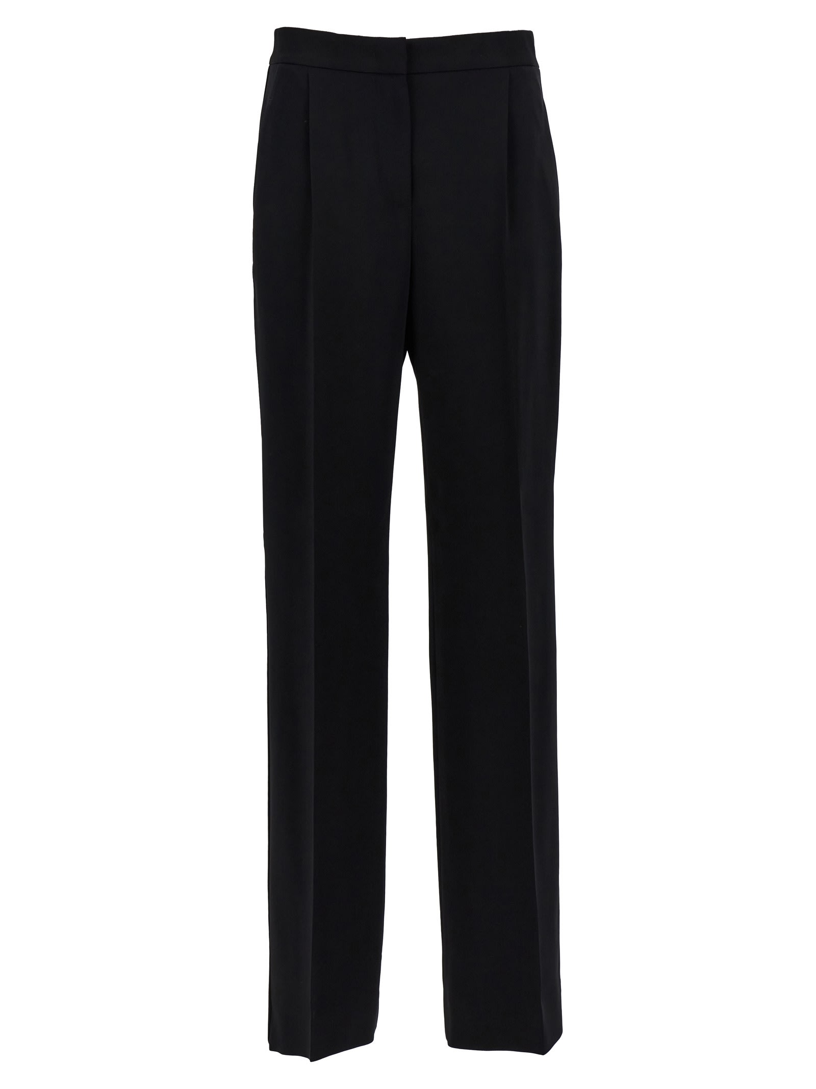 Shop Alberta Ferretti Satin Band Pants In Nero