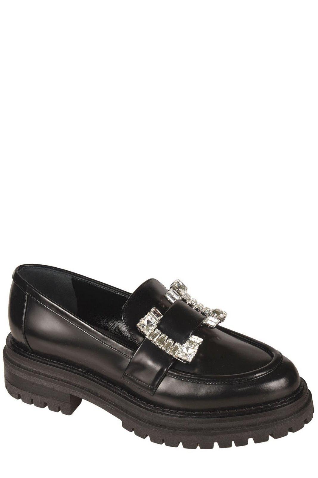 Shop Sergio Rossi Embellished Slip-on Loafers In Nero