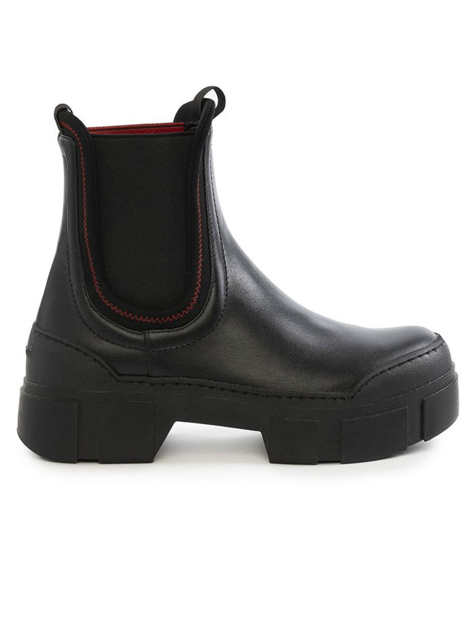 Vic Matié Roccia Beatle Boots In Smooth Black Calfskin