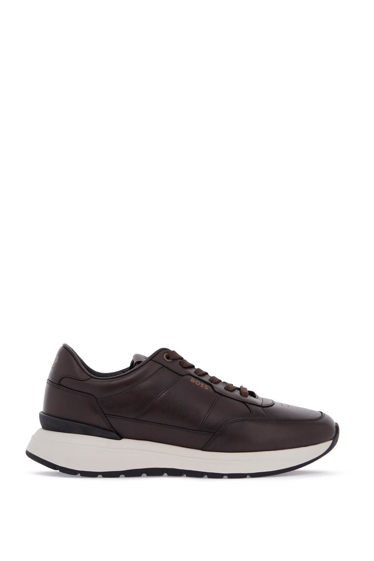 Mens Dark Brown Leather Sneakers With Rubber Sole Jace_runn_bu