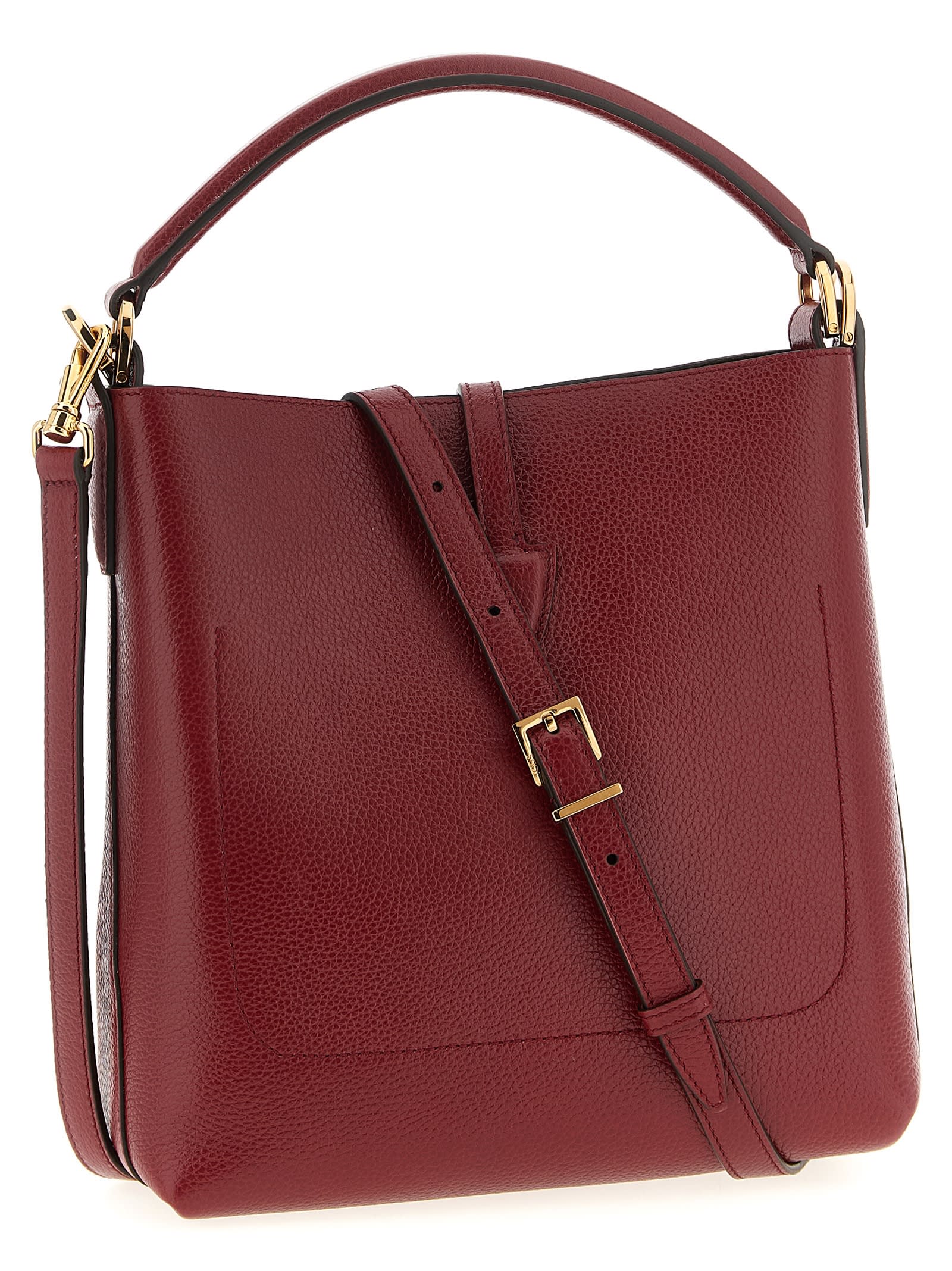 Tod's T Timeless Mini Bucket Bag In Red