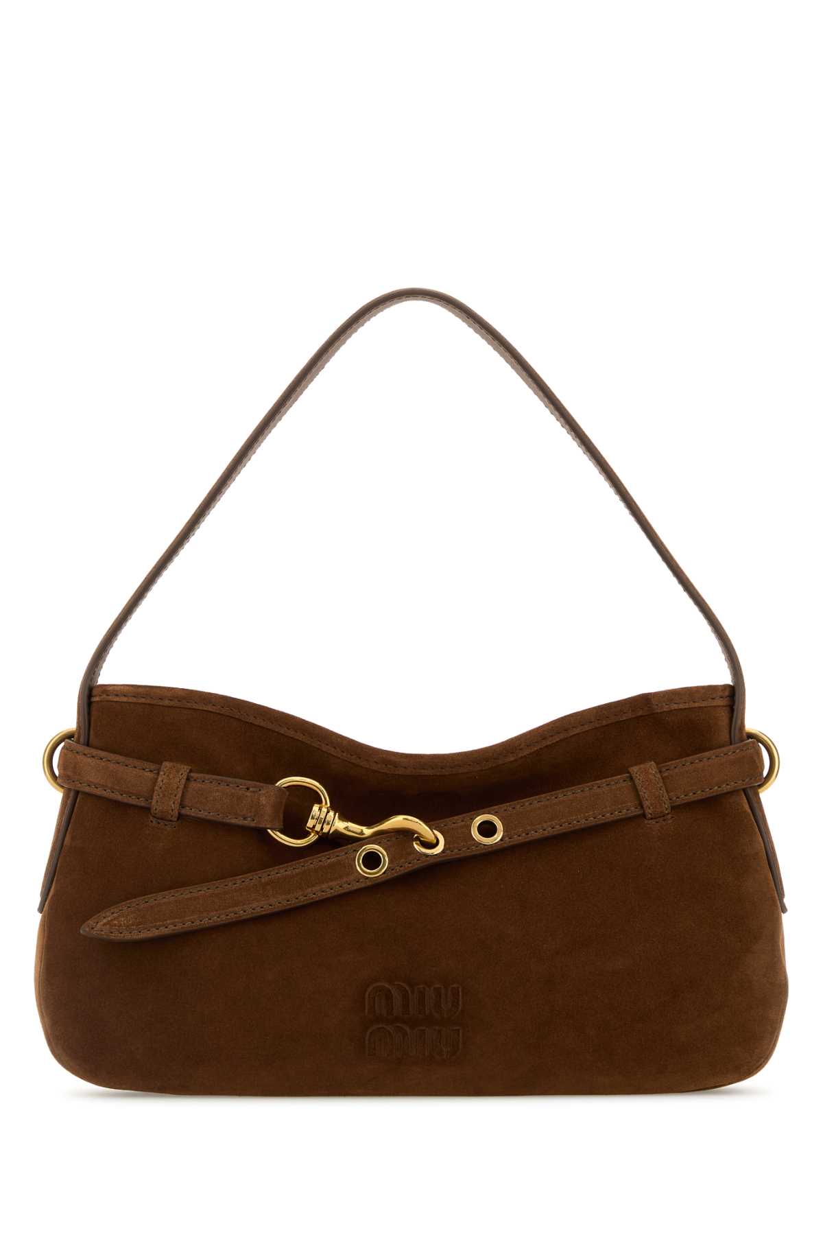 Miu Miu Brown Suede Avenue Shoulder Bag In Brown