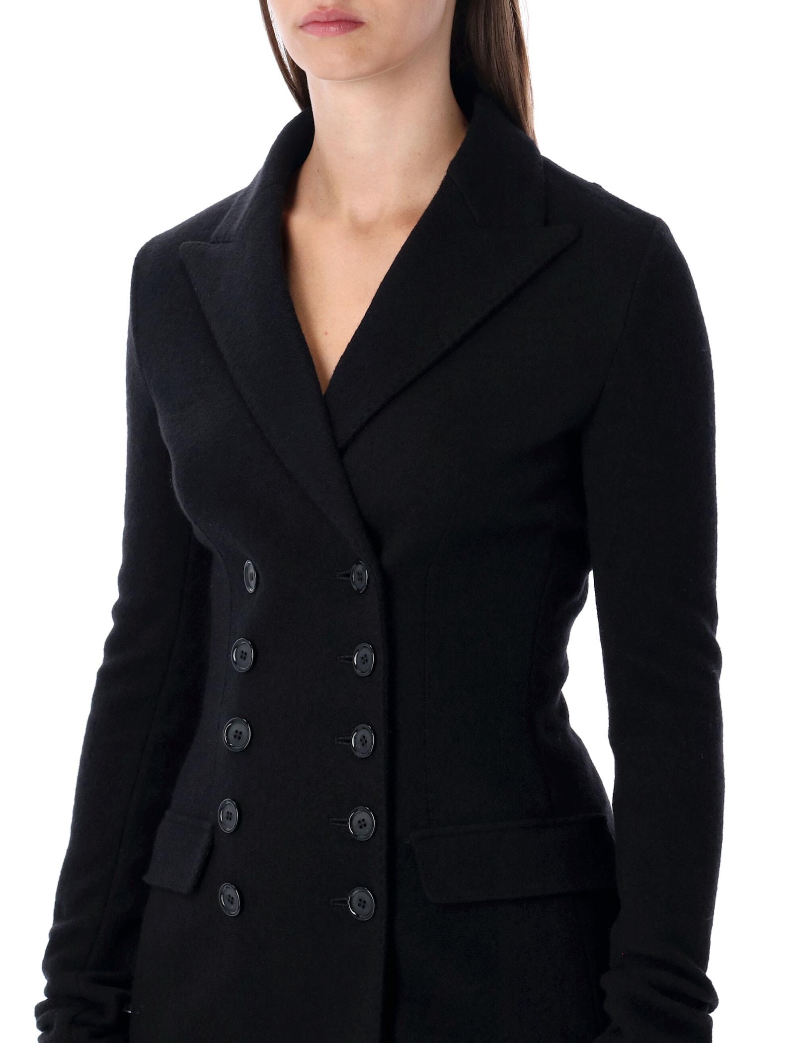 Dolce & Gabbana Black Wool Cloth Double-breasted Jacket In Black