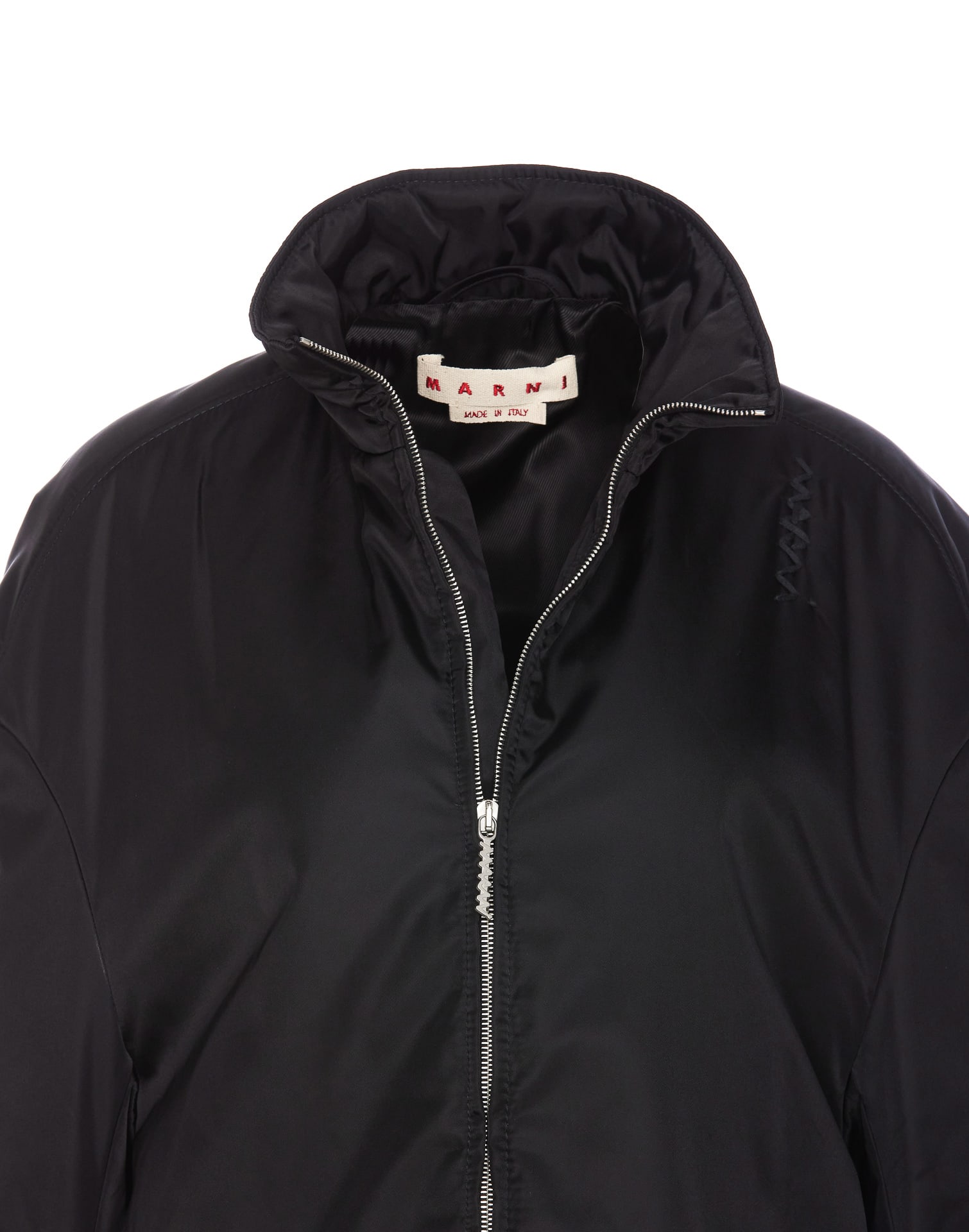 Shop Marni Twill Parka In Black