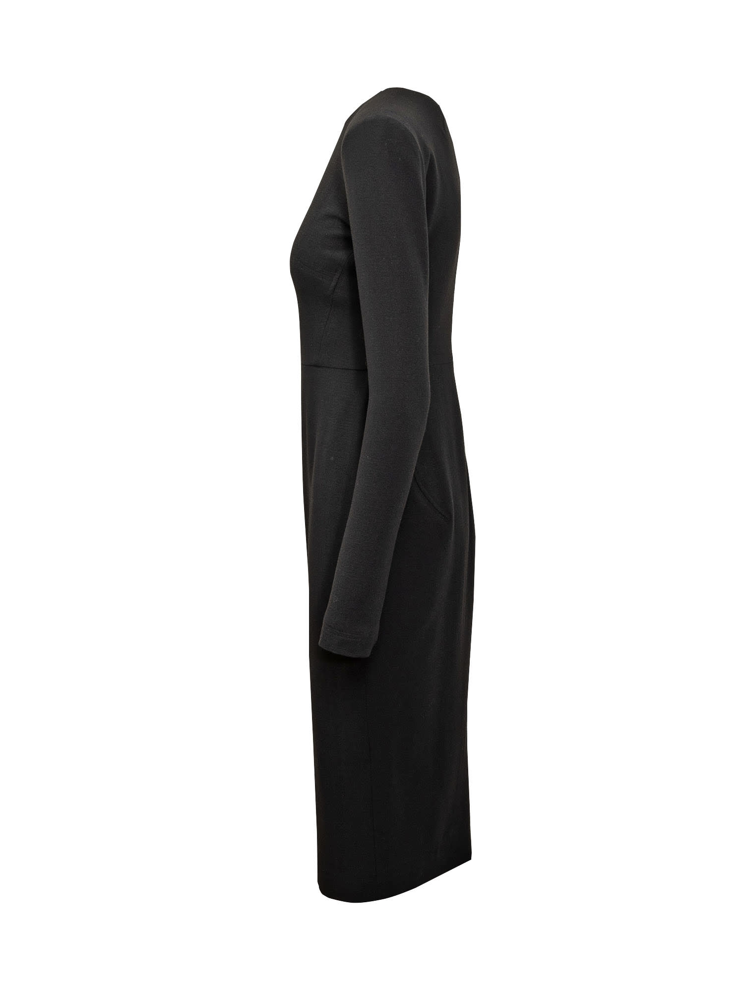 Shop Victoria Beckham Classic T-shirt Fitted Midi Dress In Black