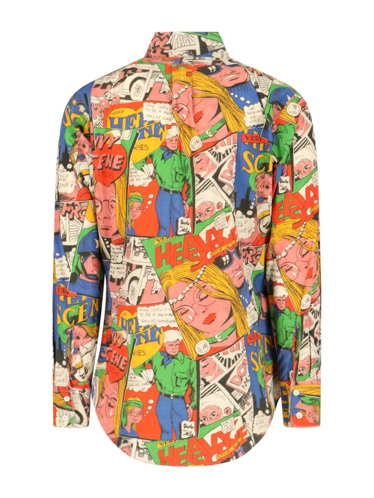 Shop Erl Cartoon Print Shirt In  Comic Book