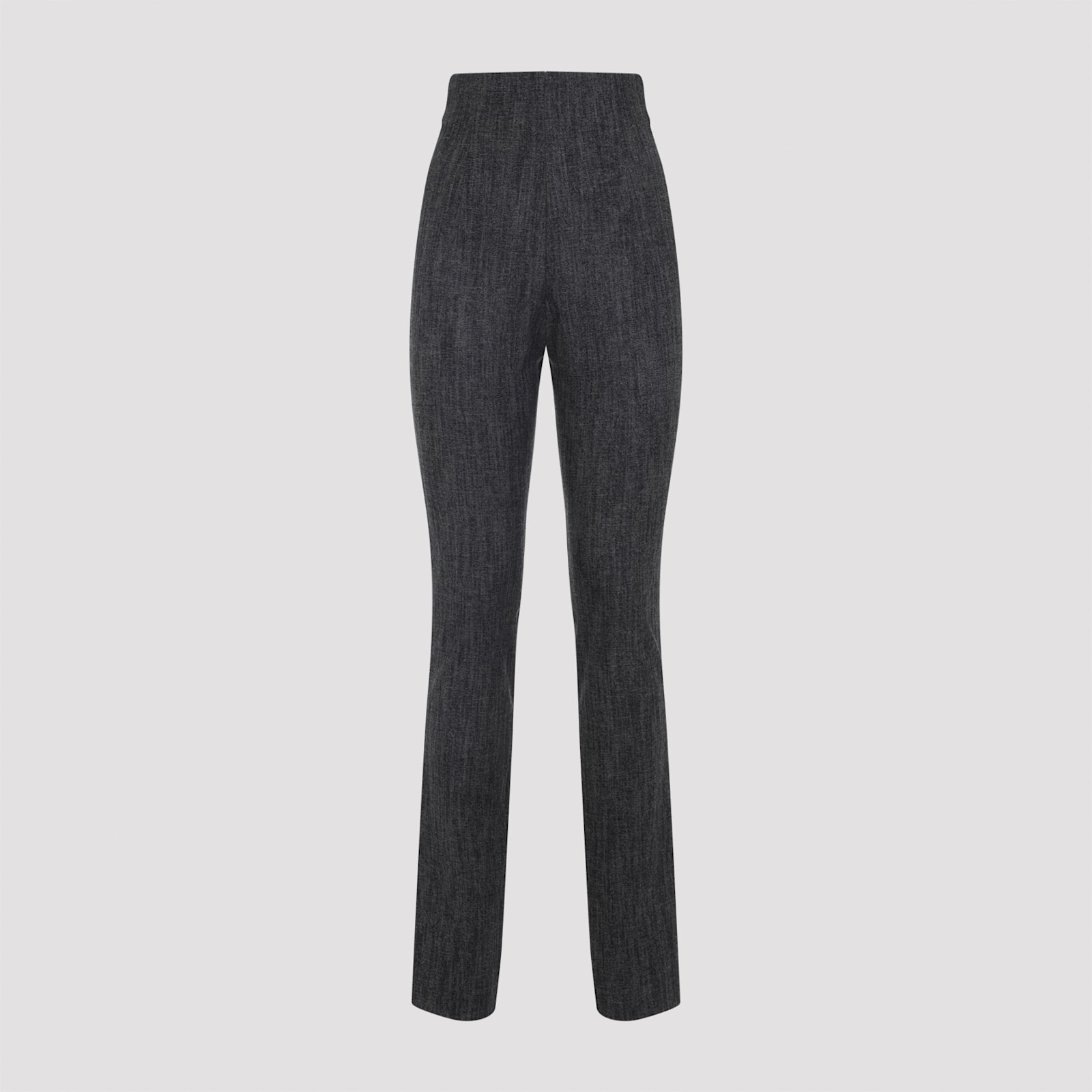 Alberta Ferretti High Waist Slim Fit Wool Trousers In Gray