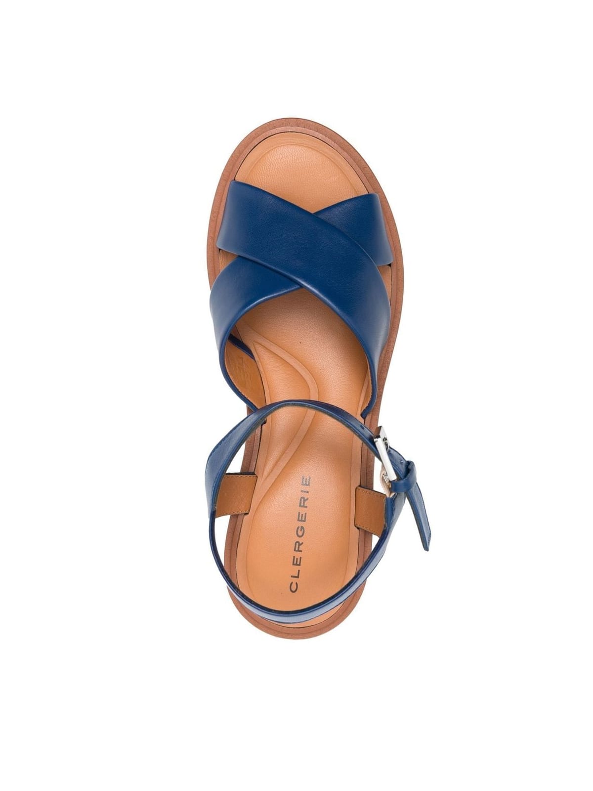 Shop Clergerie Charline9 Criss Cross Sandal With Closure At The Ankles In Navy Nap