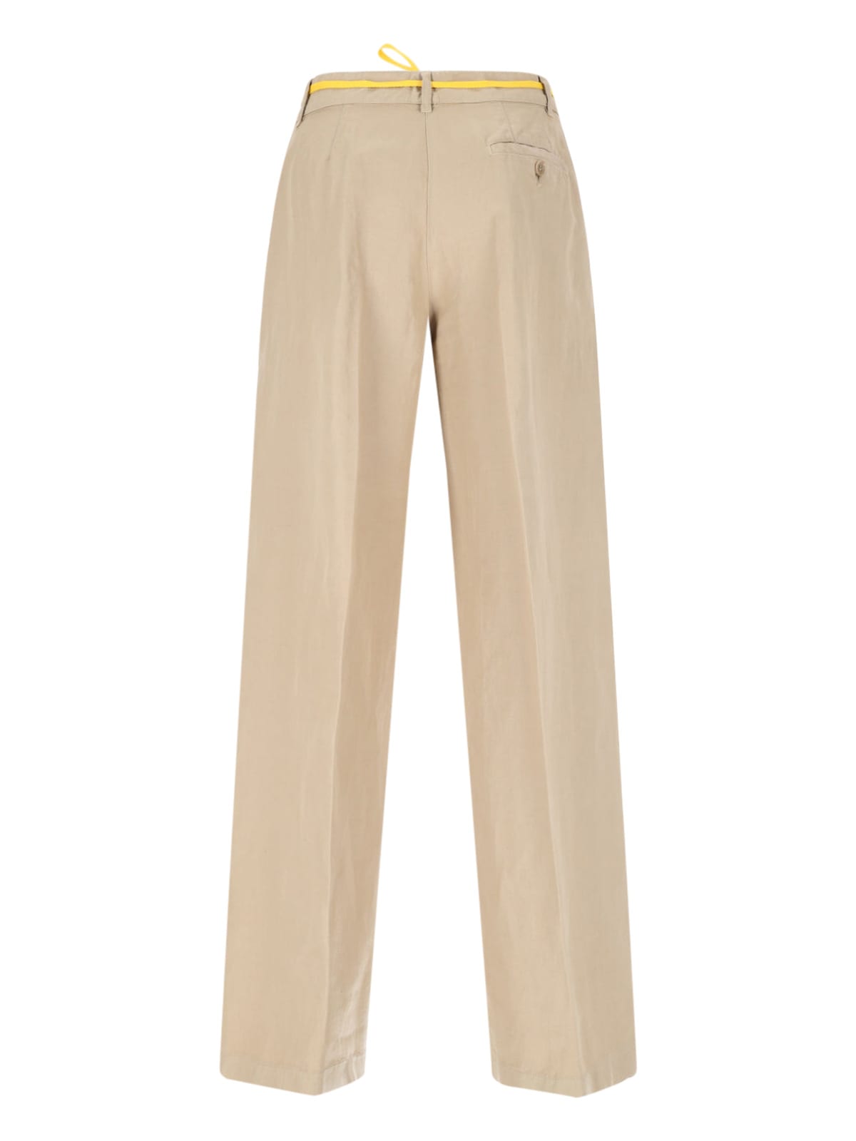 Aspesi Wide Leg Trousers Drawstring Detail In Beige