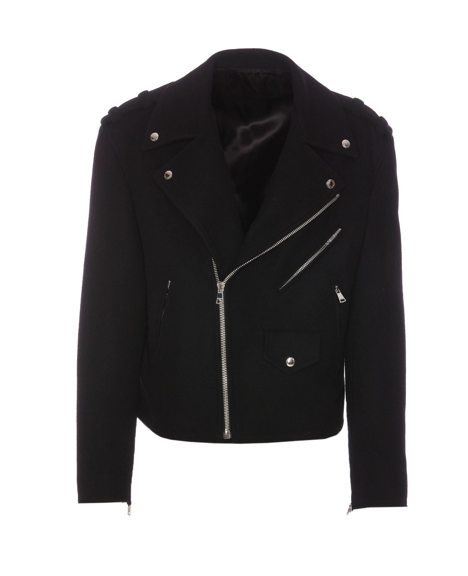 Shop Balmain Biker Jacket In Black