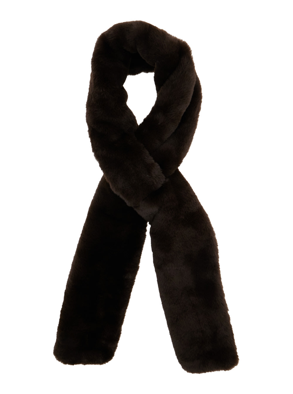 Apparis Kai Brown Scarf In Ecofur Woman In Brown