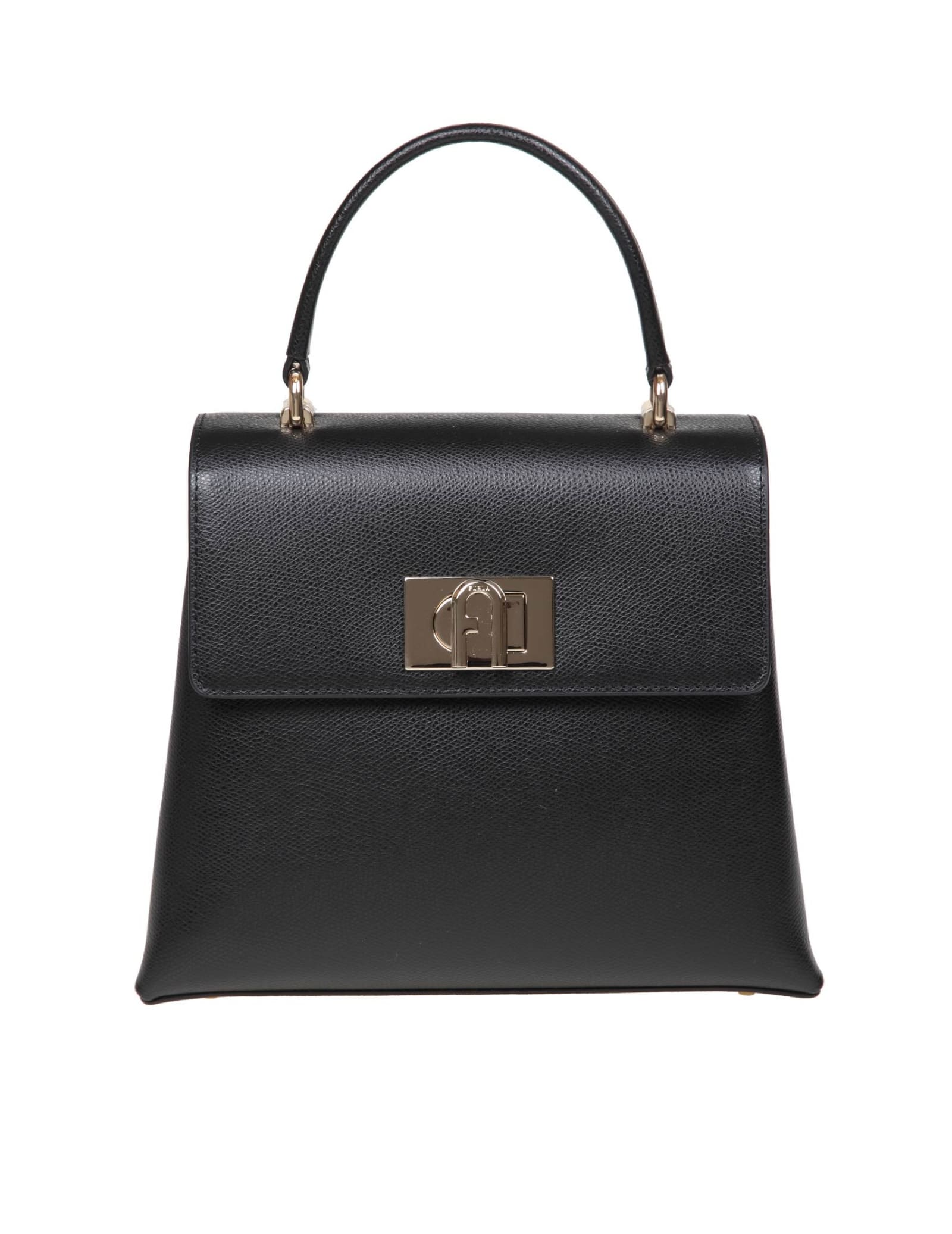 Furla 1927 Handbag In Black Color Leather