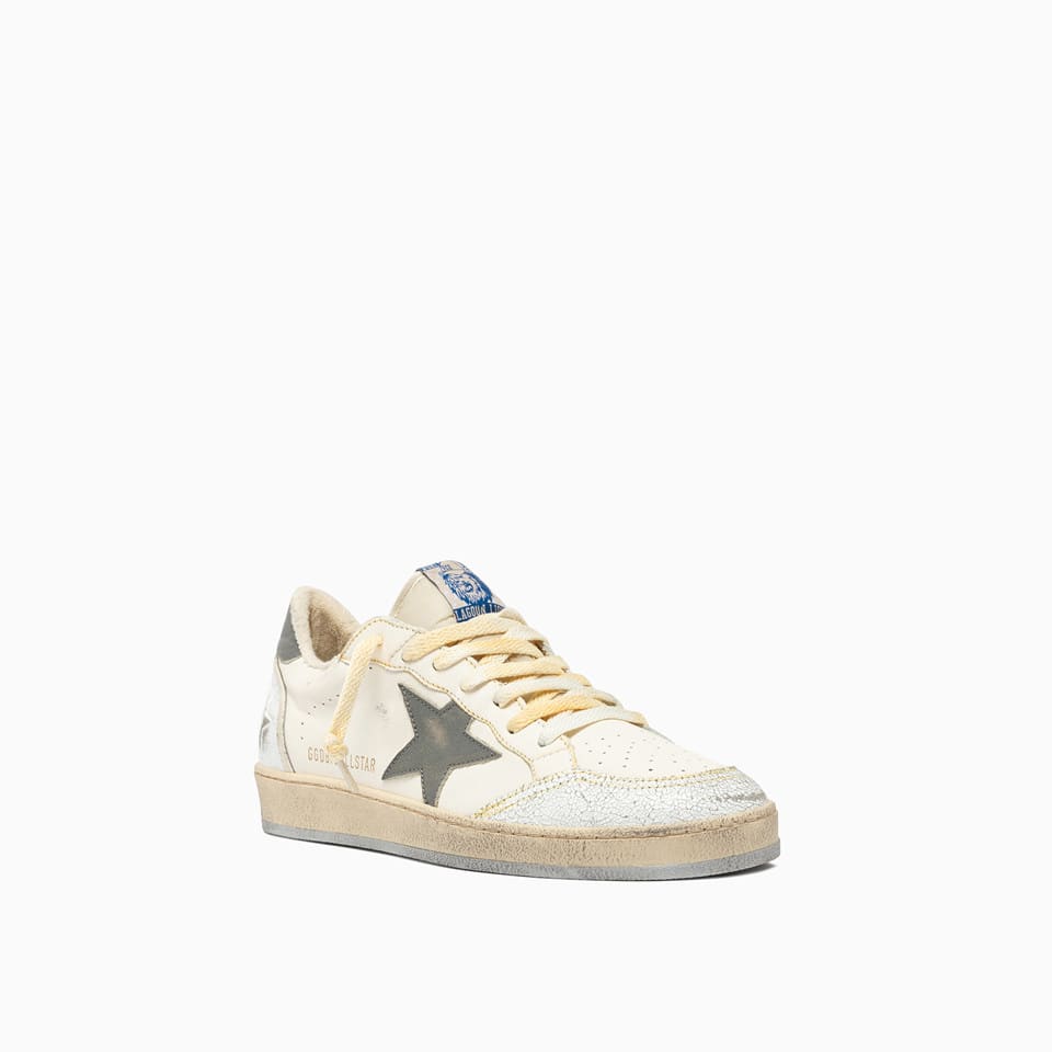 Shop Golden Goose Ball Star Napa Leather Sneakers In White