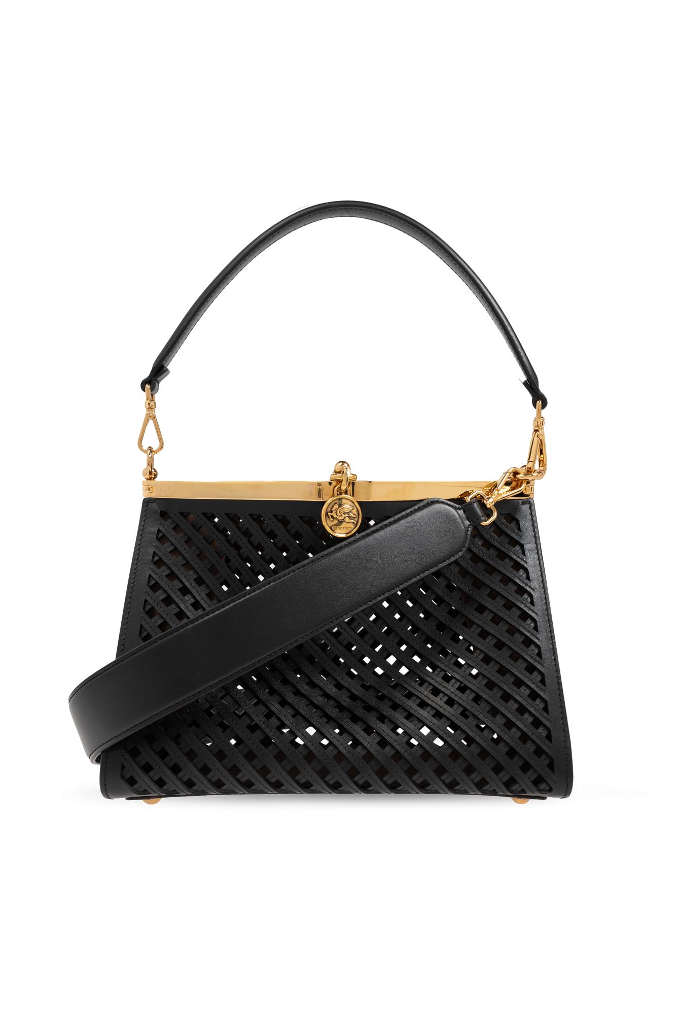 Shop Etro Shoulder Bag Vela Medium In Black