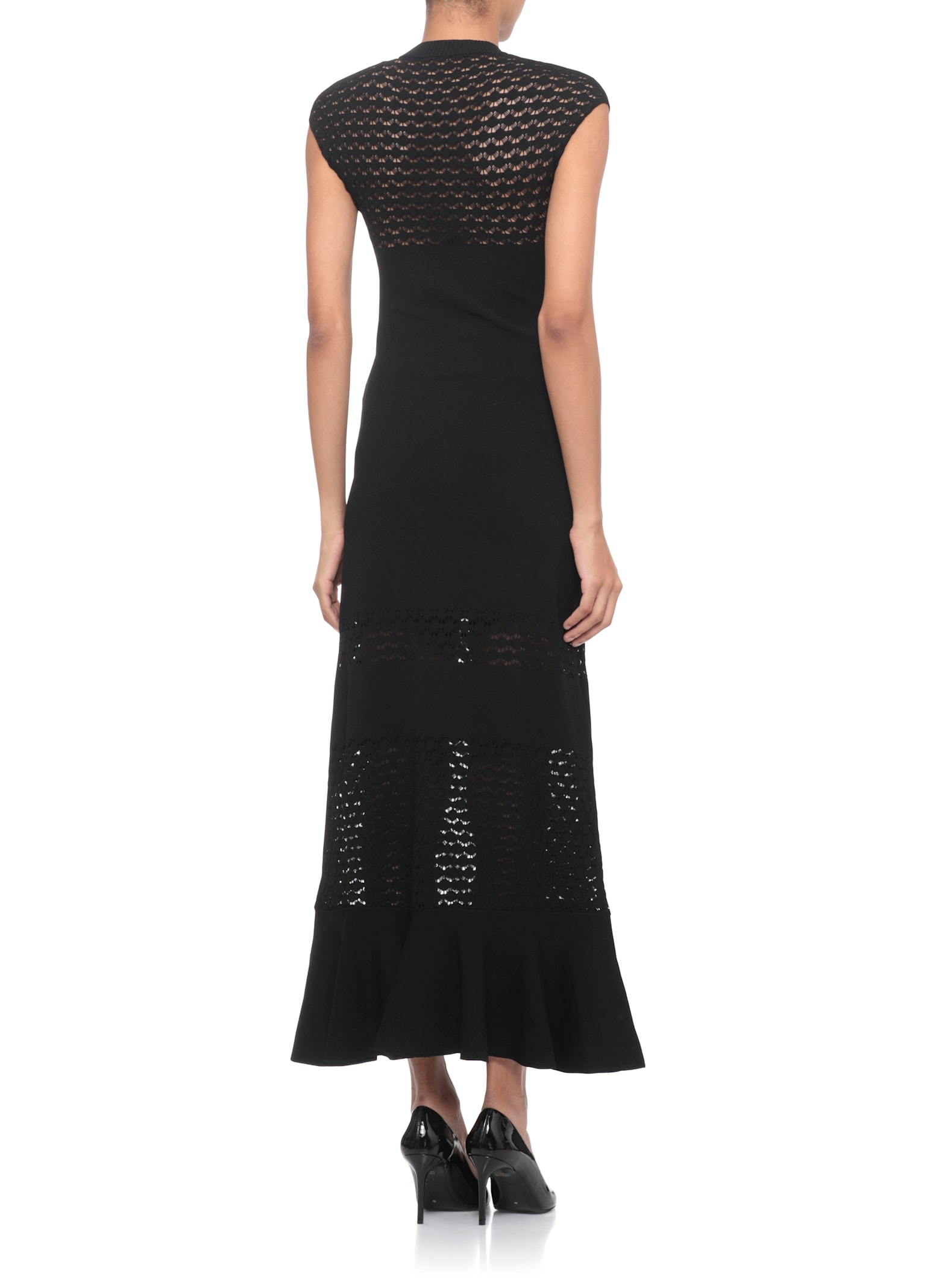 Lanvin Midi Dress Featuring Lace Detailing In Black