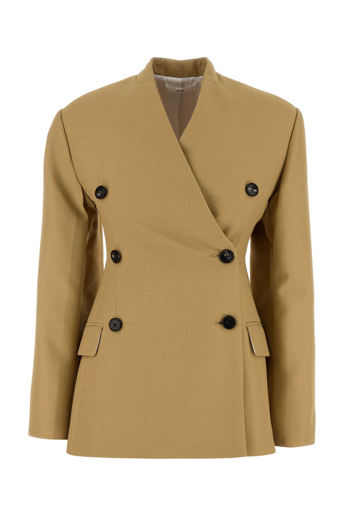 Co Beige Visse Blend Blazer In Brown