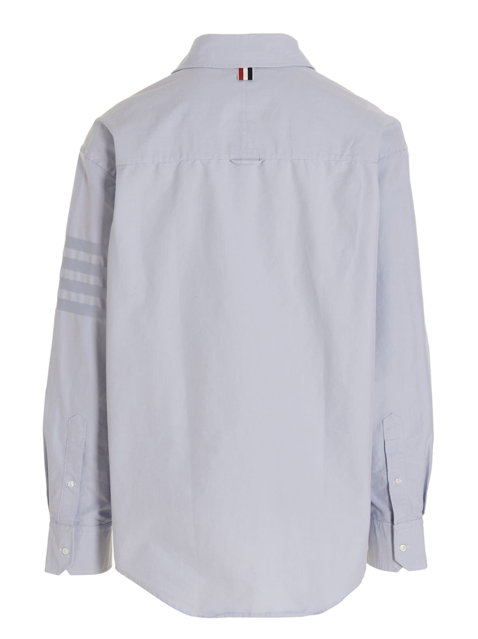 Shop Thom Browne 4 Bar Shirt In Clear Blue