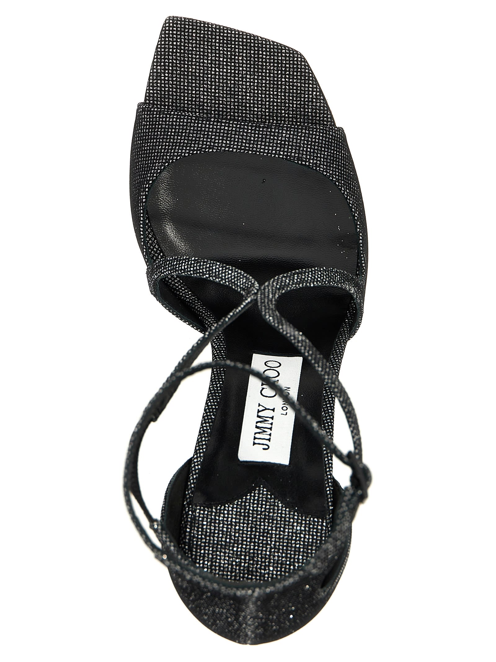 Jimmy Choo Square-headed High-heeled Sandals In Black
