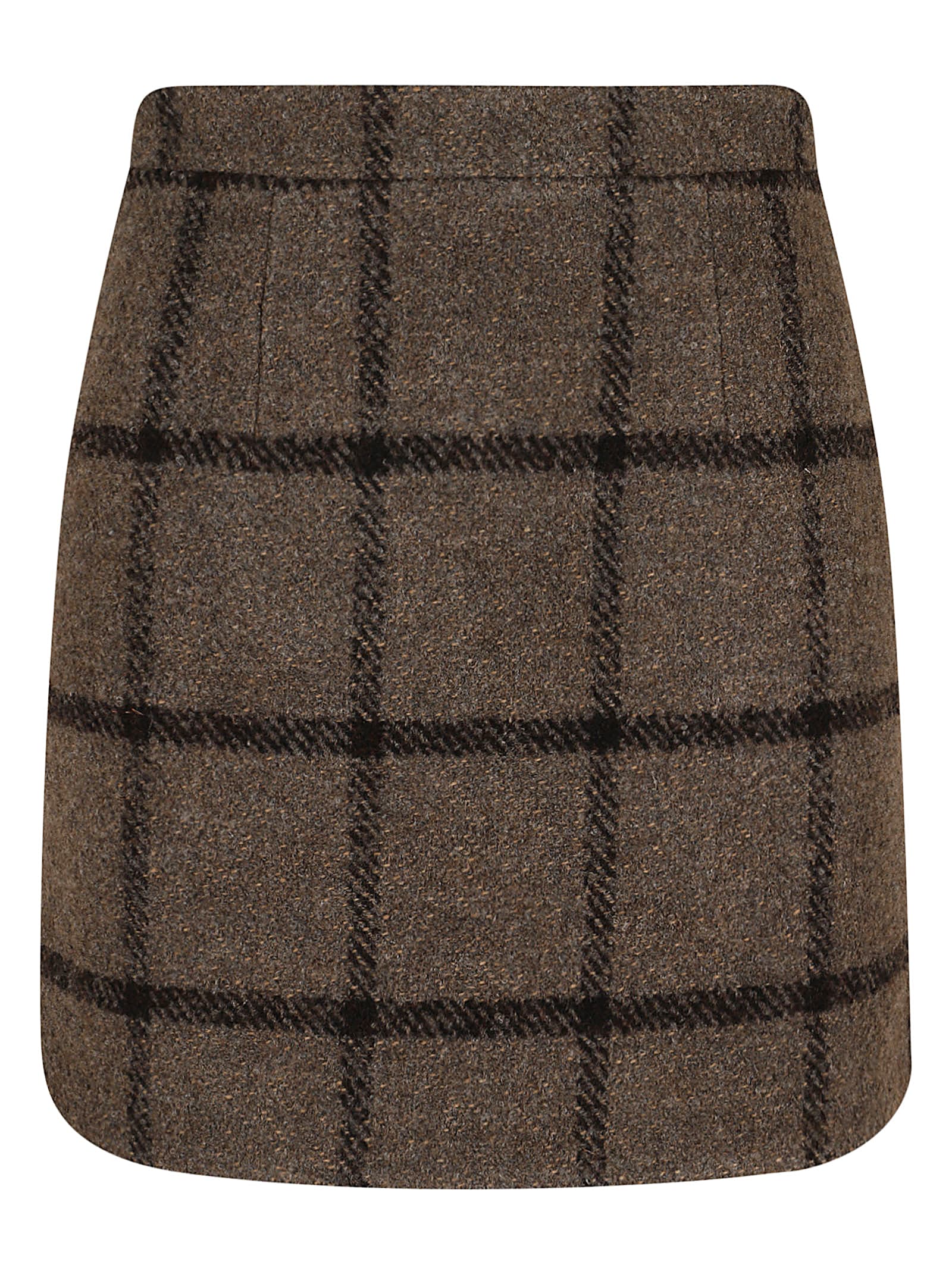 Shop Patou Iconic Mini Skirt In Gray Checkerboard