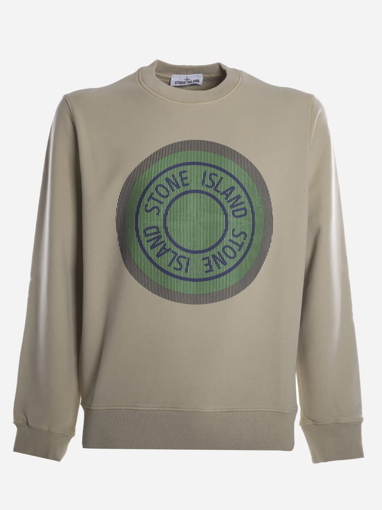 Stone Island Cotton Sweatshirt With Maxi Graphic Print