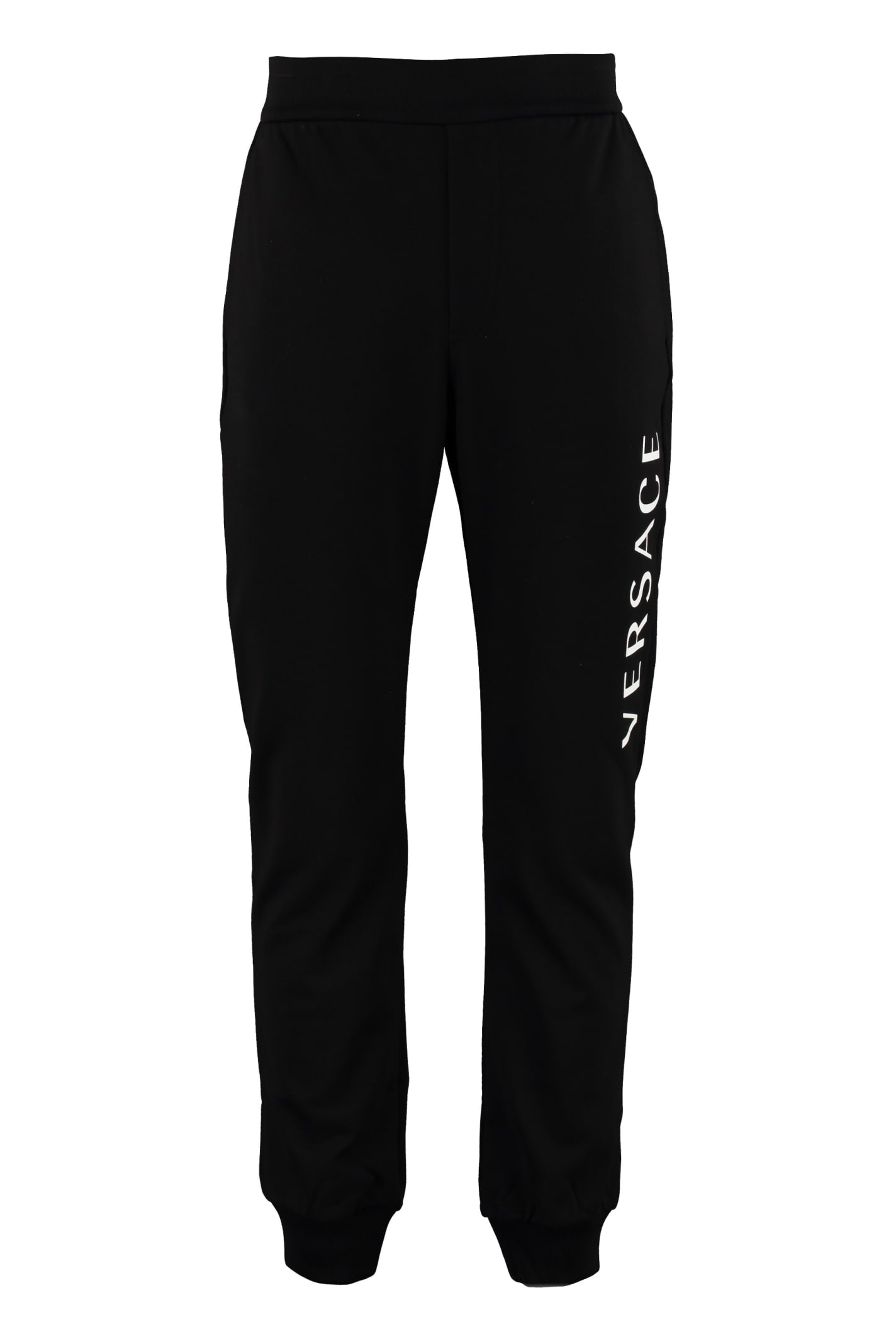 Versace Versace Logo Detail Cotton Track-pants - black - 10988474 | italist