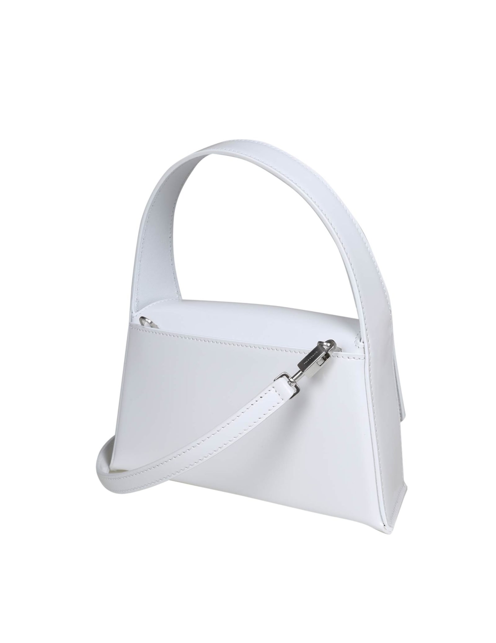 Shop Ferragamo Geometric Shoulder Bag Color White In Optic White