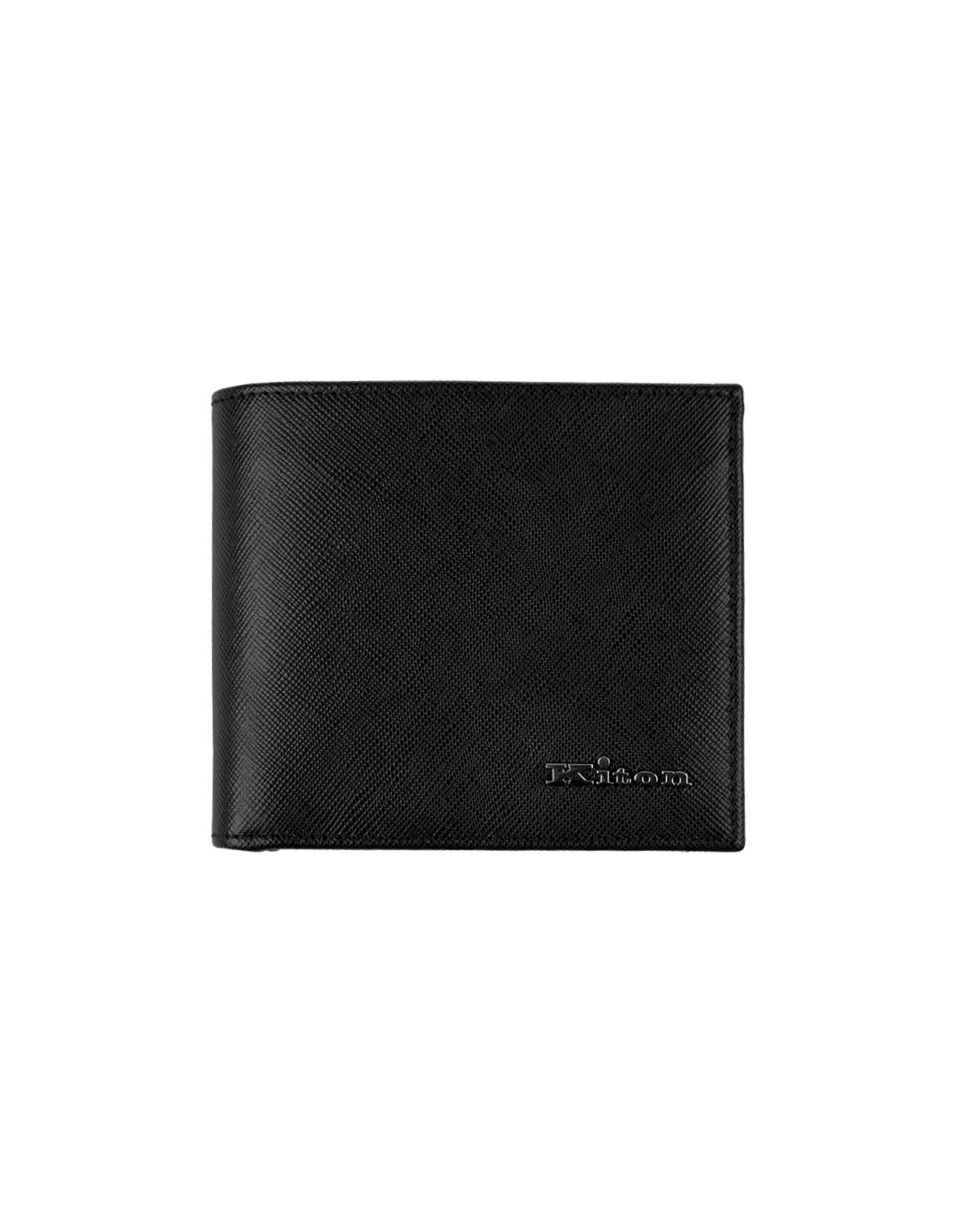 Black Leather Wallet With Logo