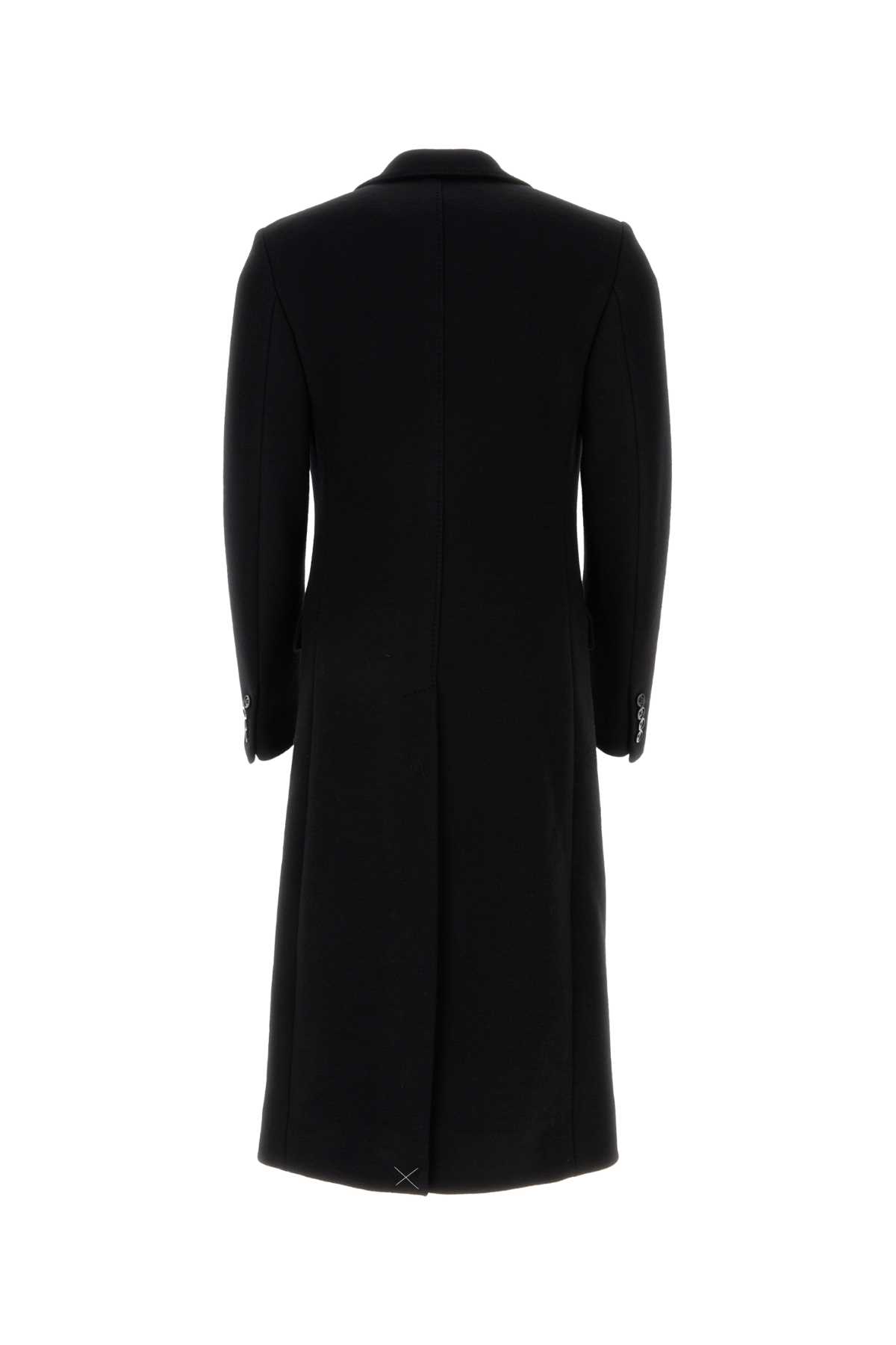 Dolce & Gabbana Black Stretch Wool Blend Coat In N0000