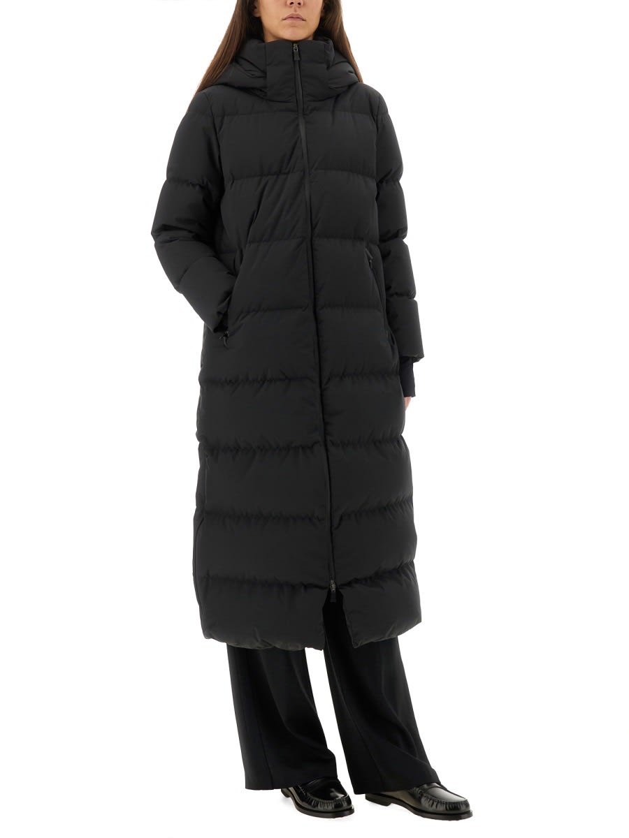 Herno Two-layer Windstopper Long Coat In Black