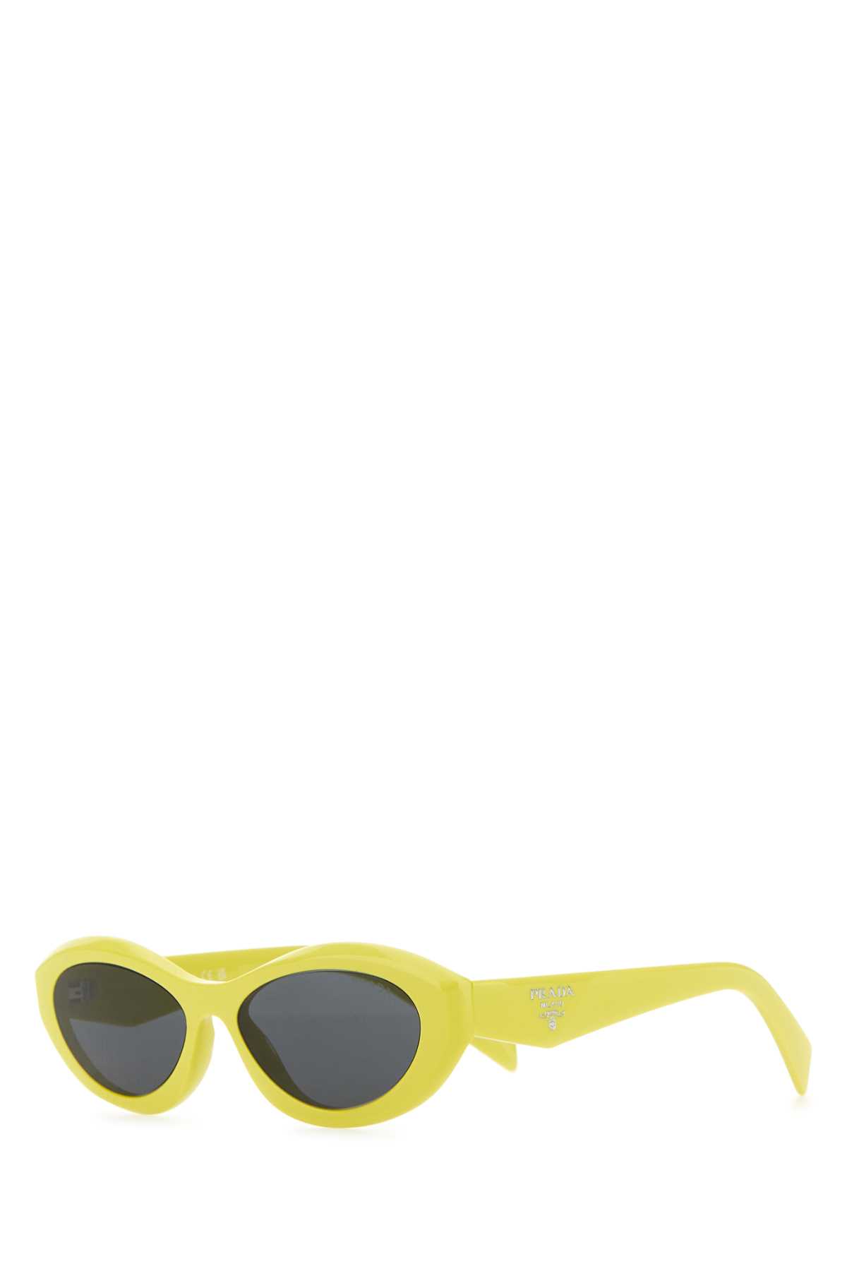 Prada Pr 26zsf Logo Beveled Acetate Oval Sunglasses In Lensesardesia