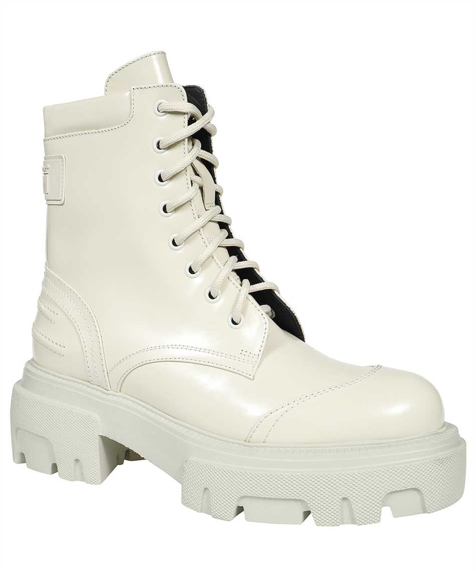 Msgm Lace-up Ankle Boots In White