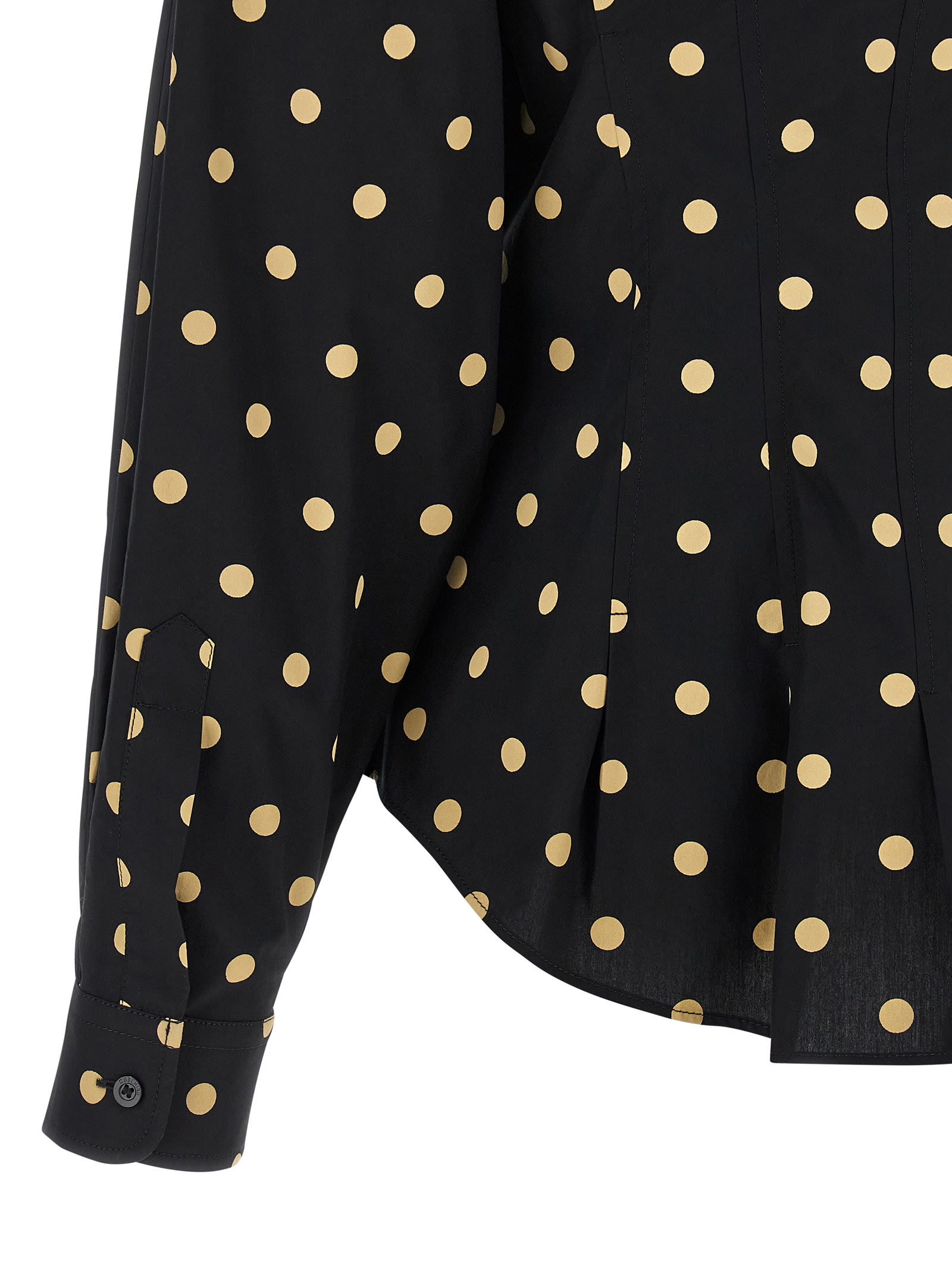 Moschino Dotted Shirt With Collar And Long Sleeves In Black