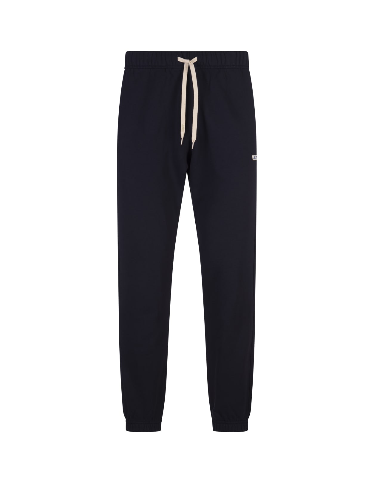 Navy Blue Joggers With Logoed Drawstring