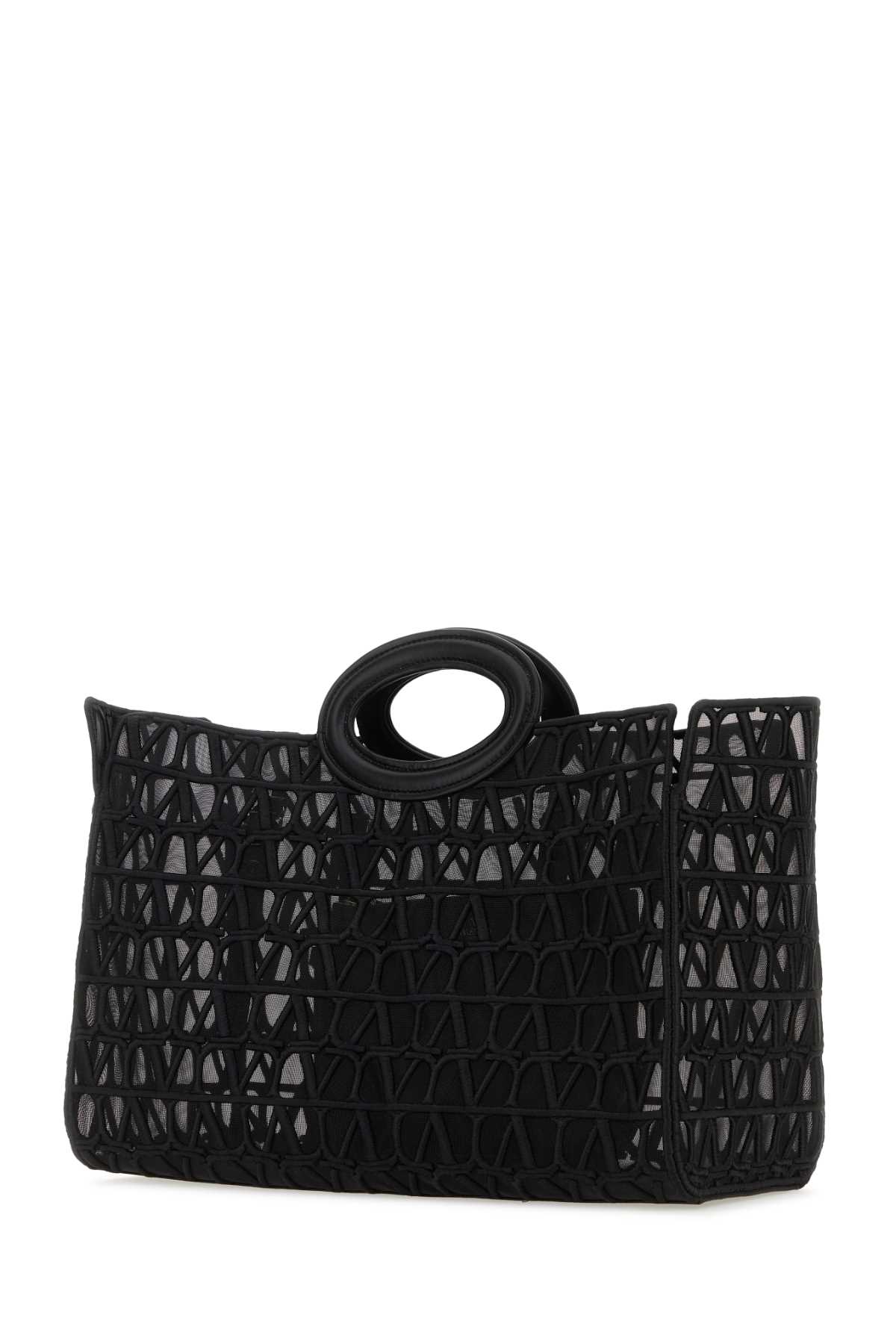 Valentino Garavani Black Toile Iconographe Le Troisiã¨me Shopping Bag In Nero