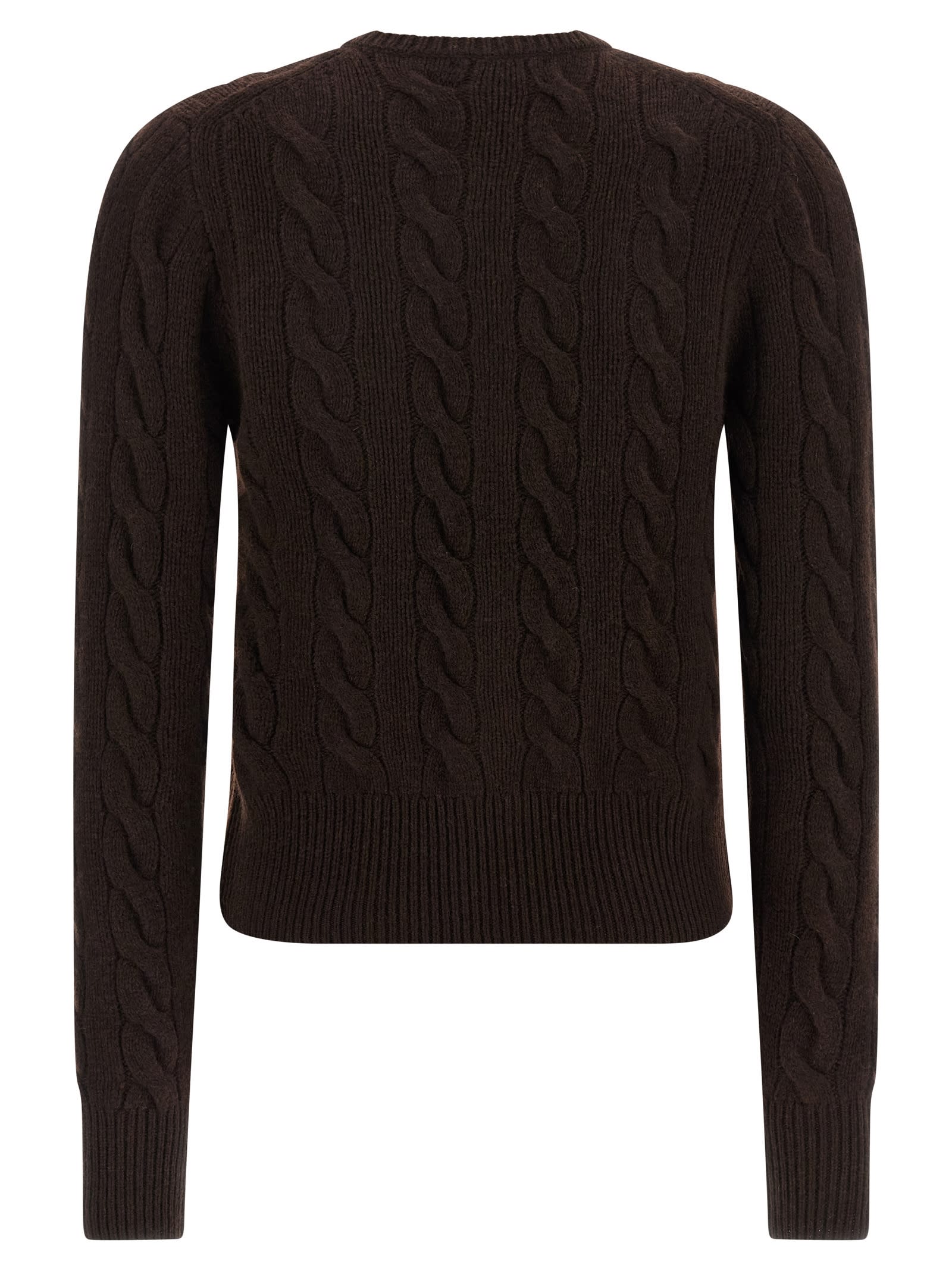 Polo Ralph Lauren Braided Cardigan Sweaters And Cardigans Brown In Brown