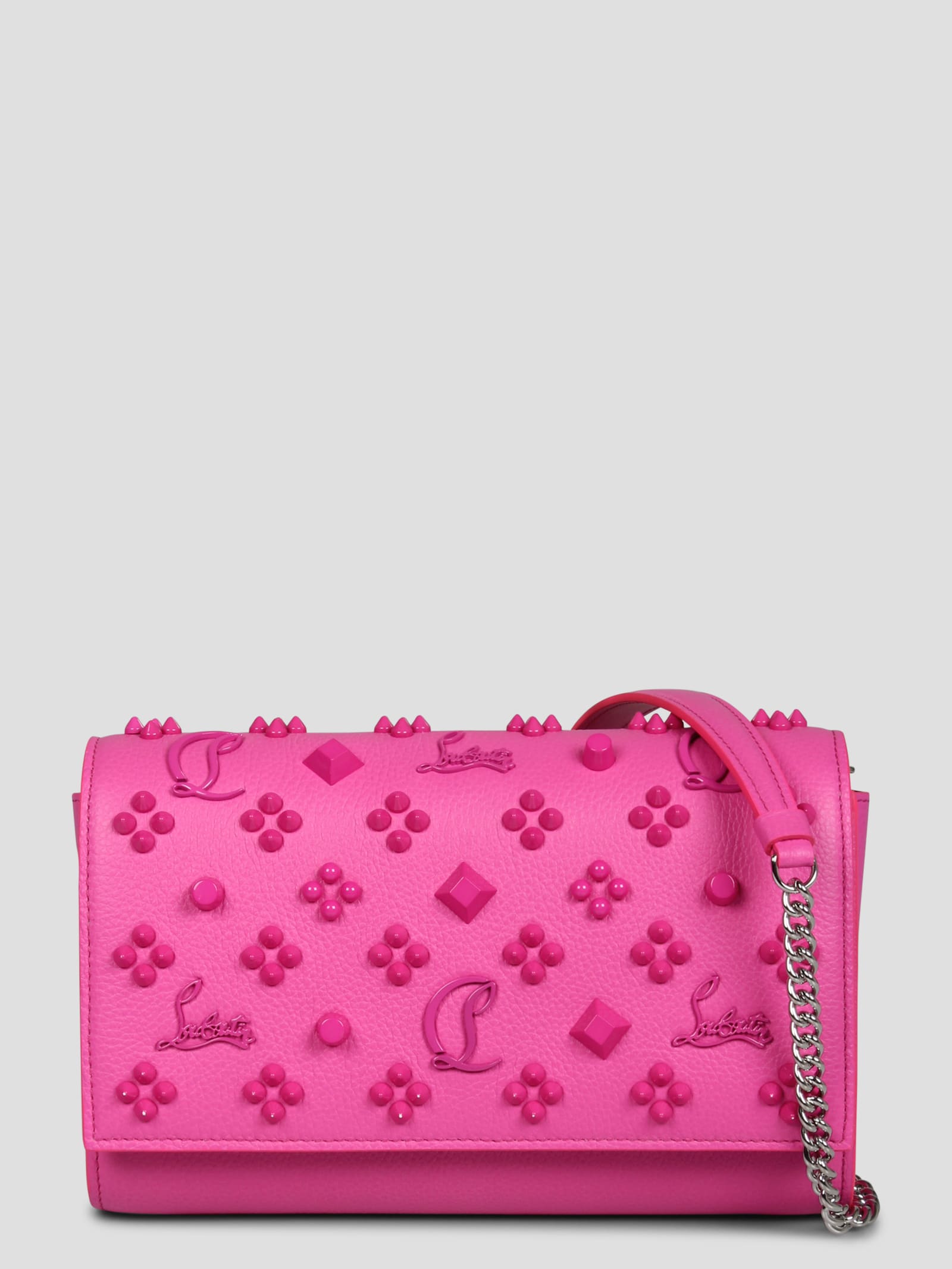 Shop Christian Louboutin Paloma Clutch In Pink & Purple
