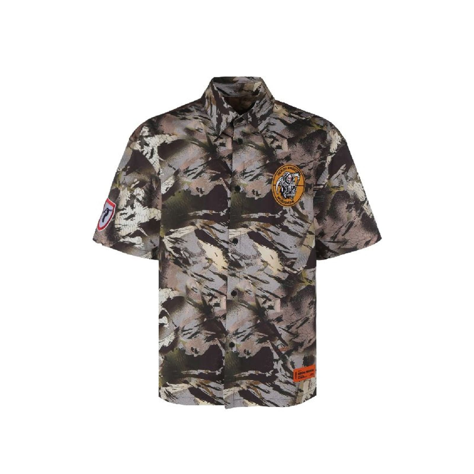HERON PRESTON Camouflage Popline Shirt
