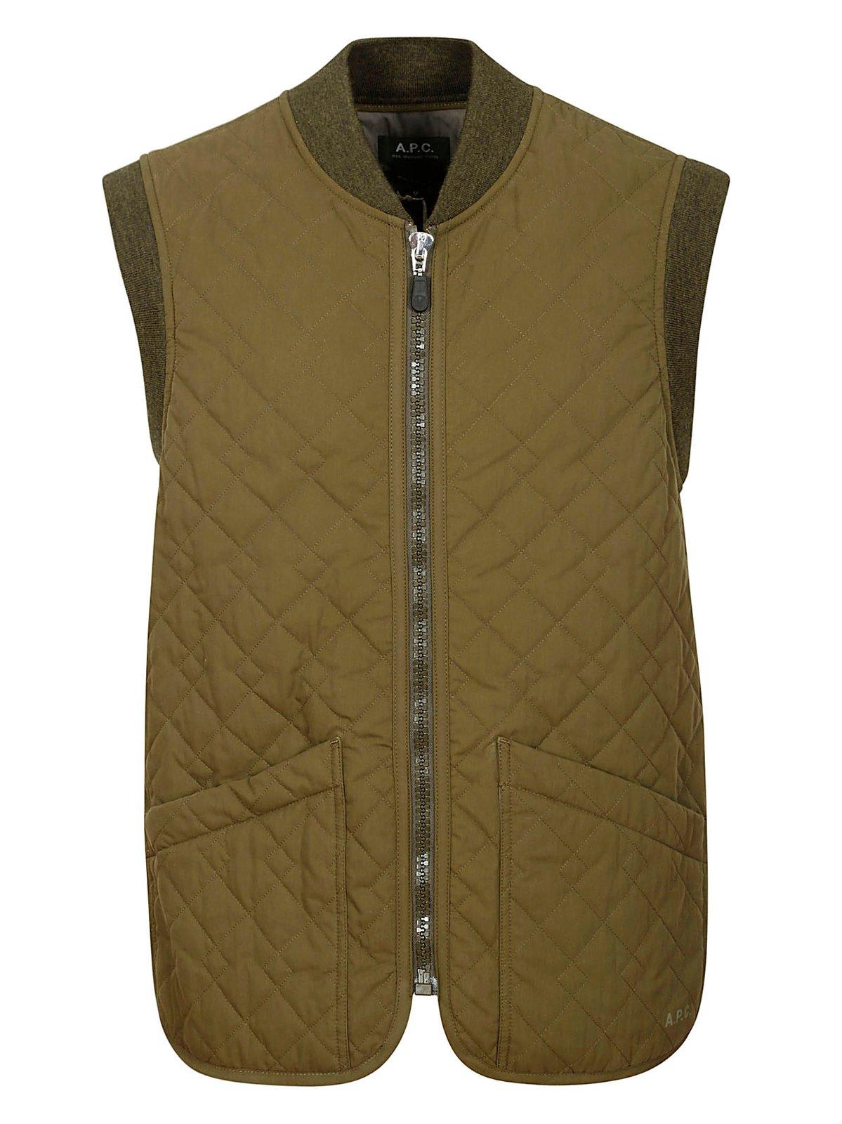 APC QUILTED ZIPPED waistcoat
