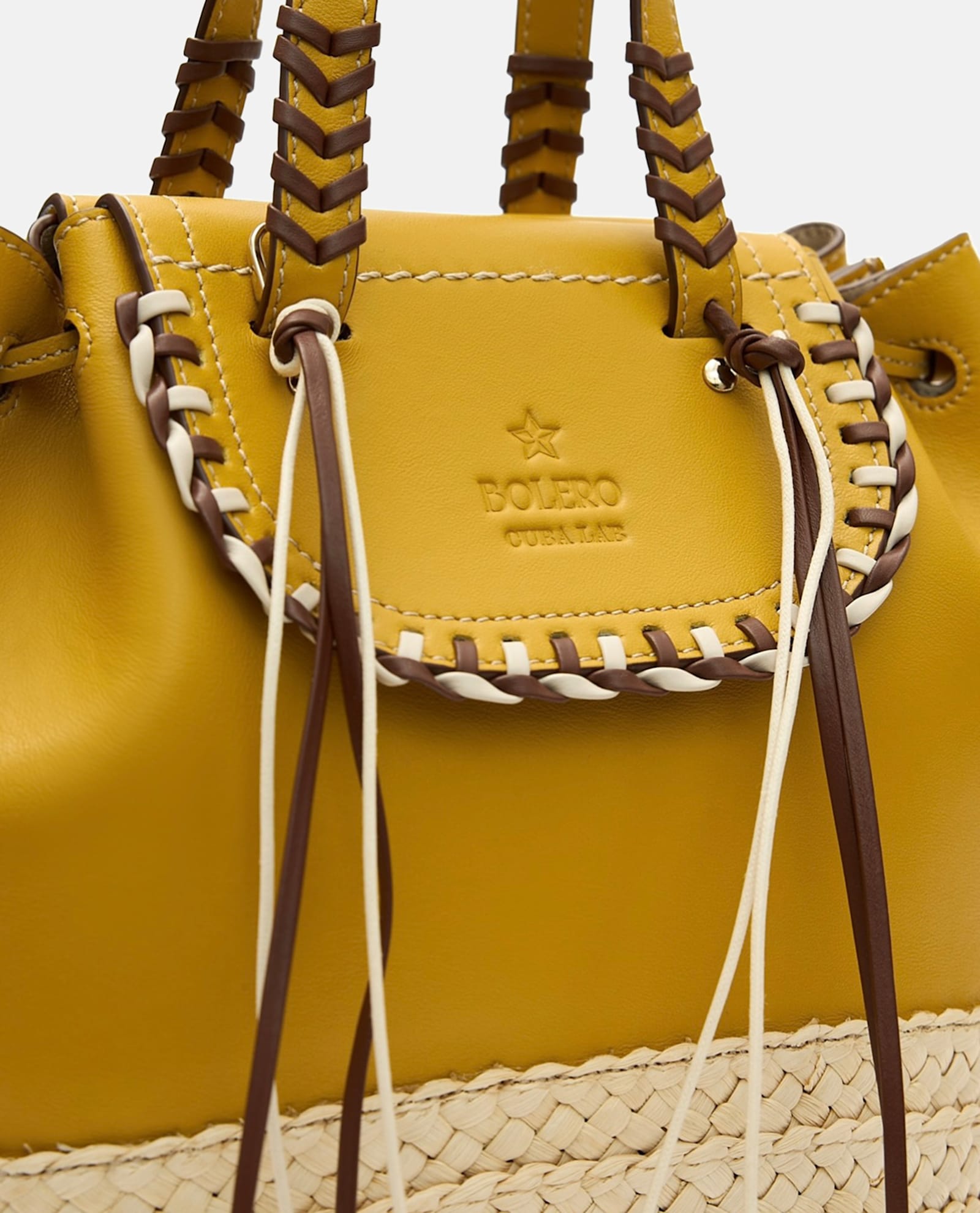 Cuba Lab Bolero Leather Tote Bag In Yellow