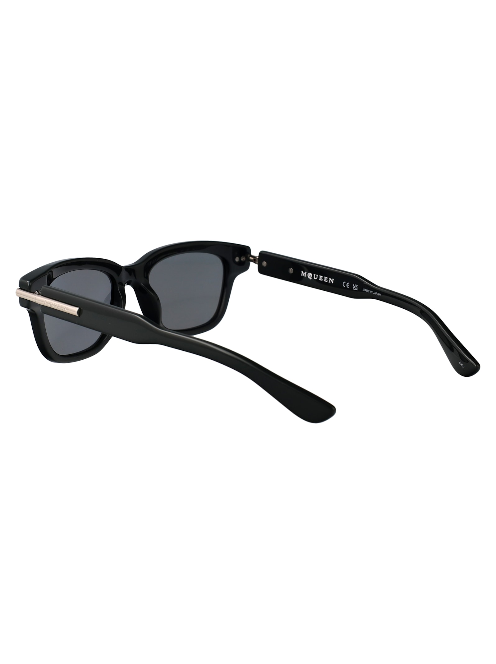 Alexander Mcqueen Green-green-grey Recycled Acetate Sunglasses In Black
