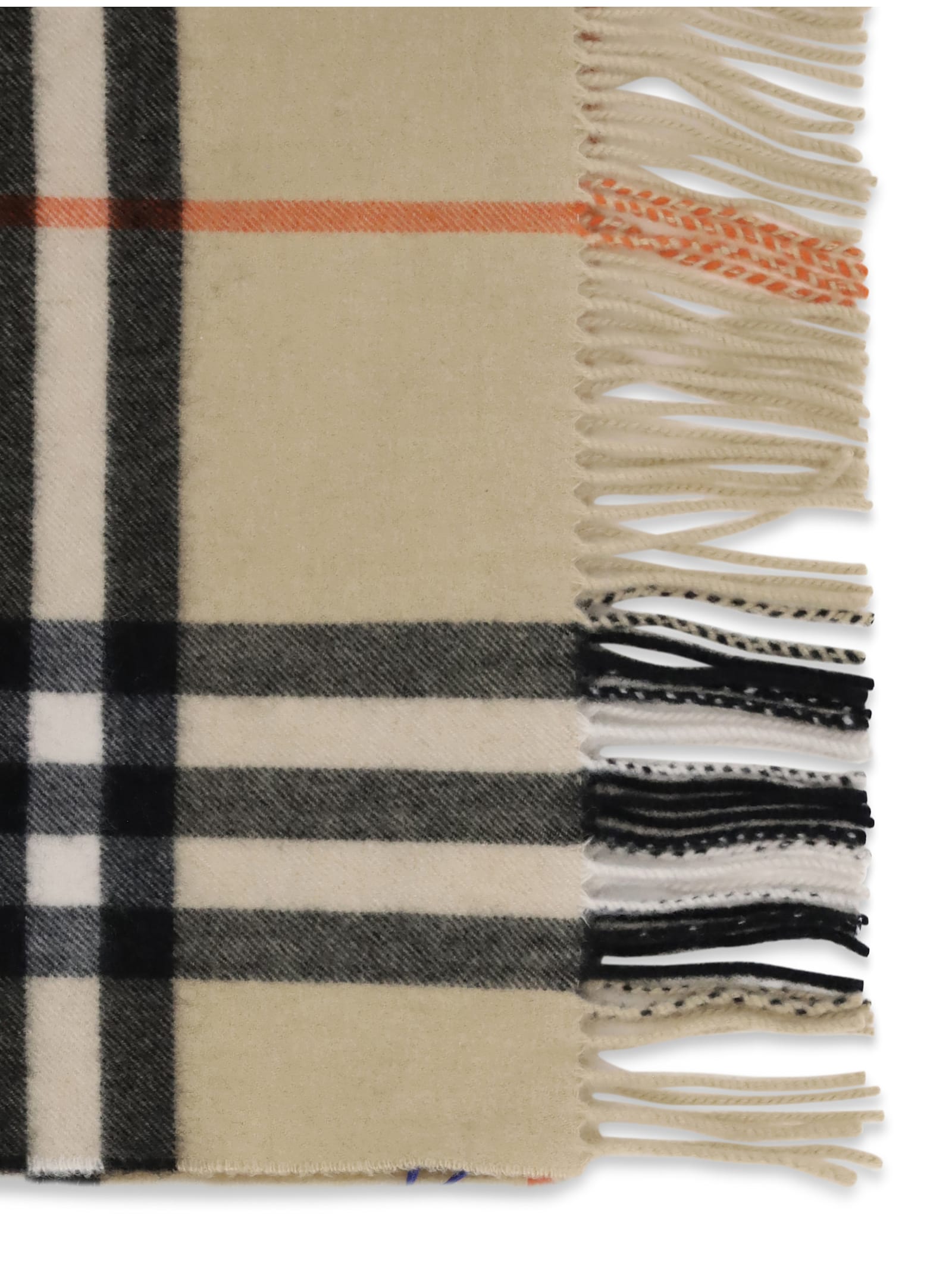 Burberry Wide Check Cashmere Scarf In Multi