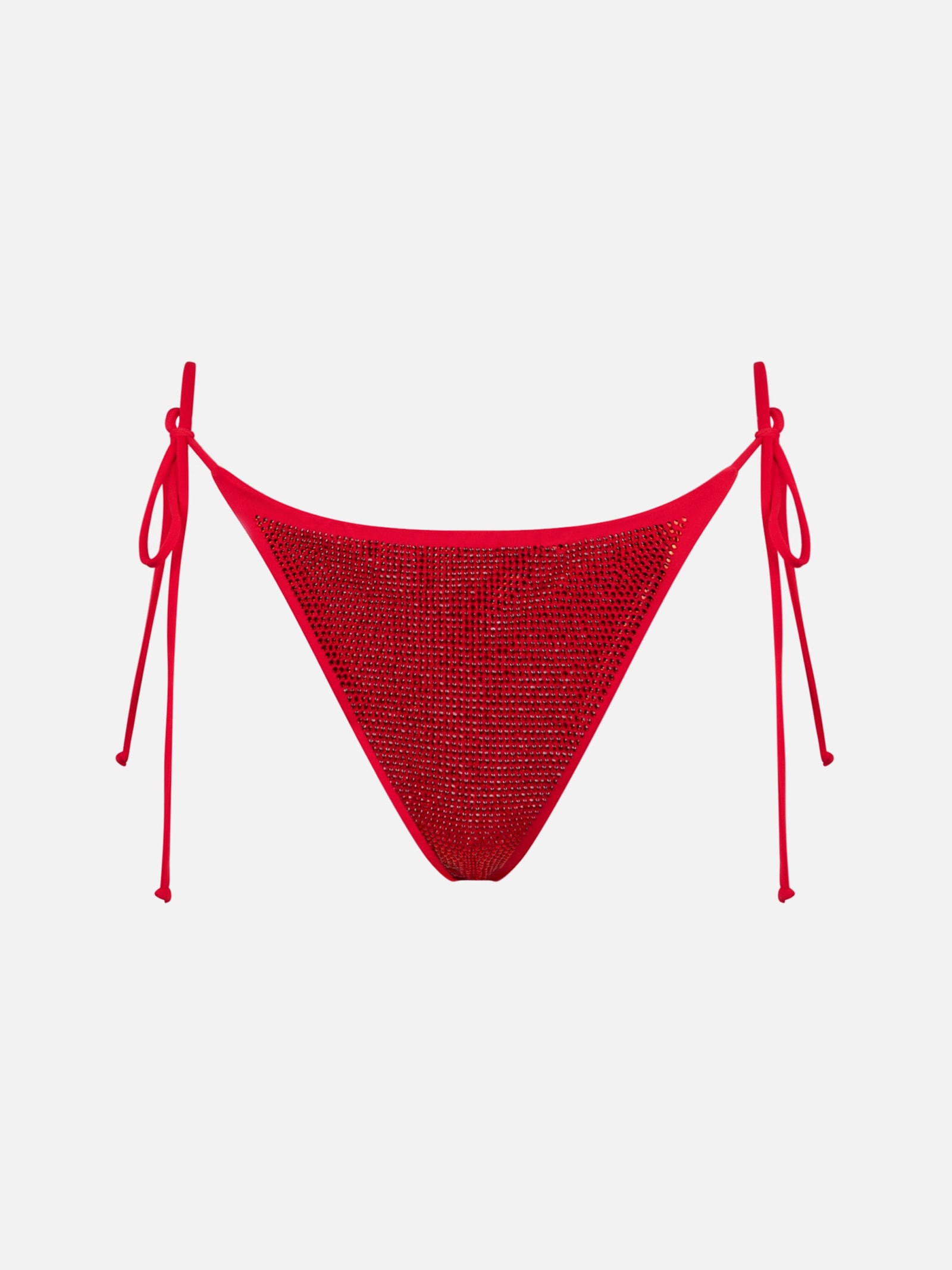 Mc2 Saint Barth Woman Swim Briefs With Red Rhinestones In Pink