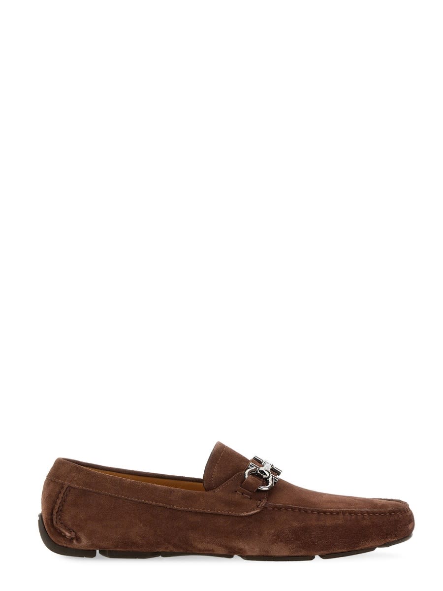 Shop Ferragamo Moccasin Ornament Gancini In Brown