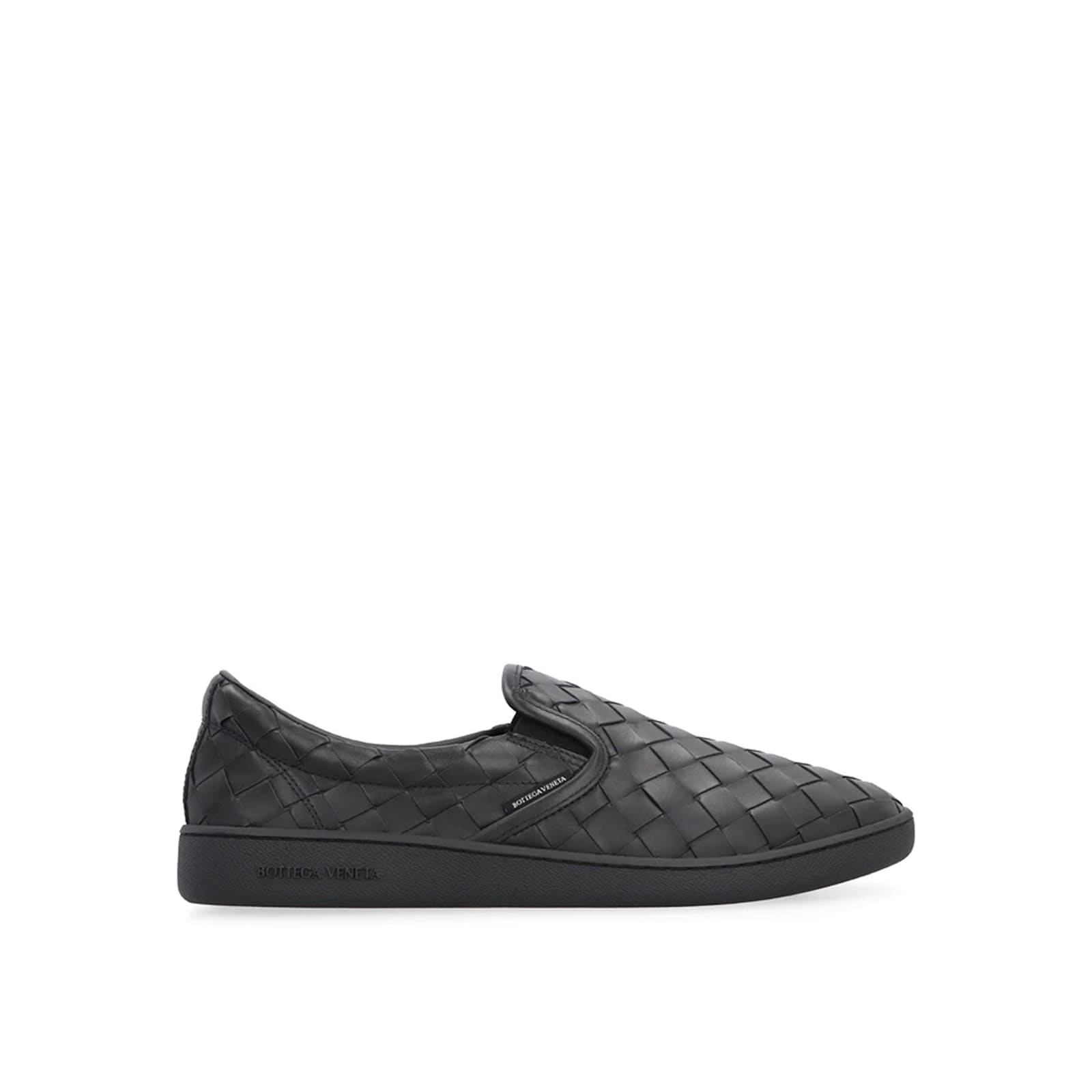 Shop Bottega Veneta Sawyer Leather Sneakers In Black